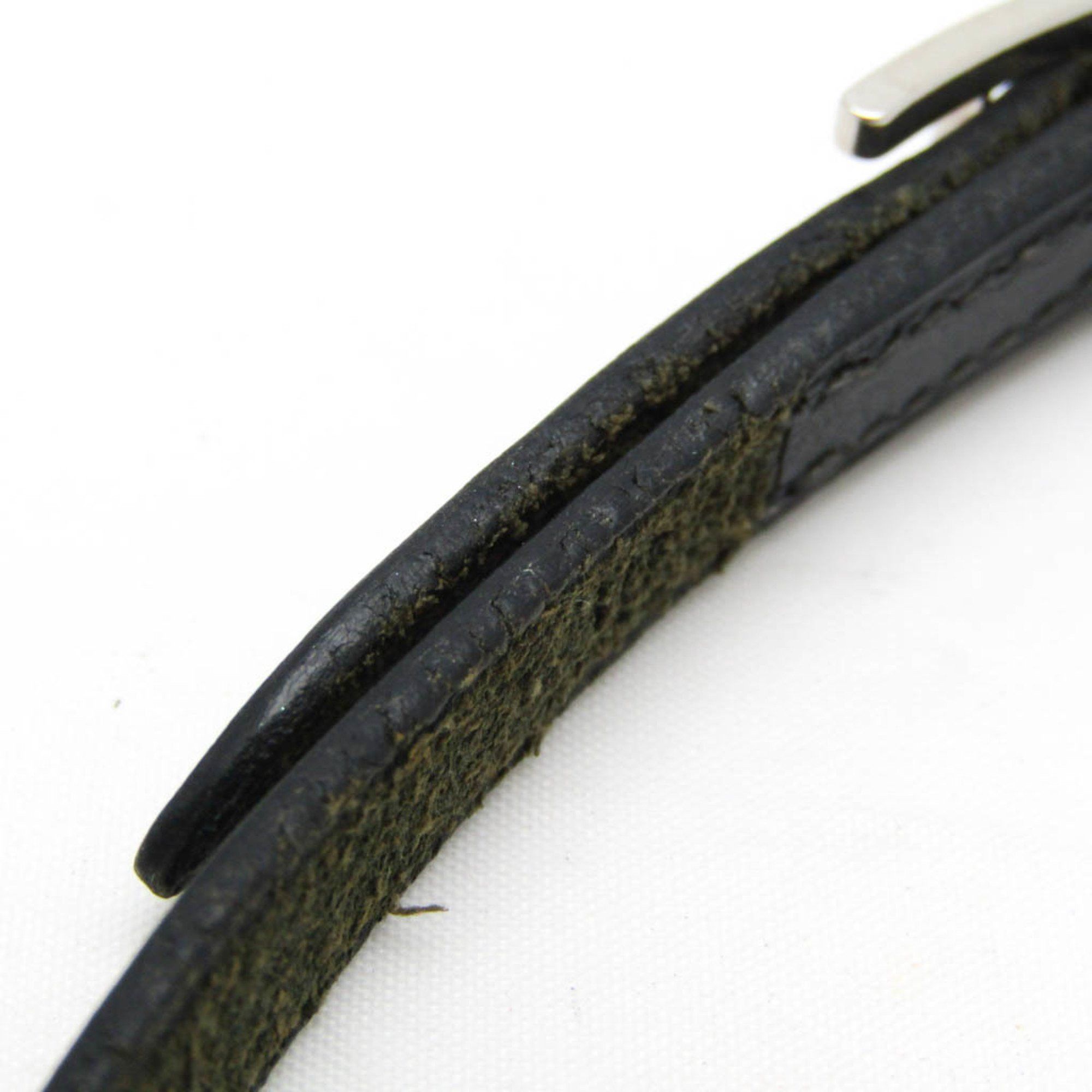 Hermes Hermes Hapi Choker Leather,Metal Bangle Black,Silver Size ONE SIZE - 3 Thumbnail