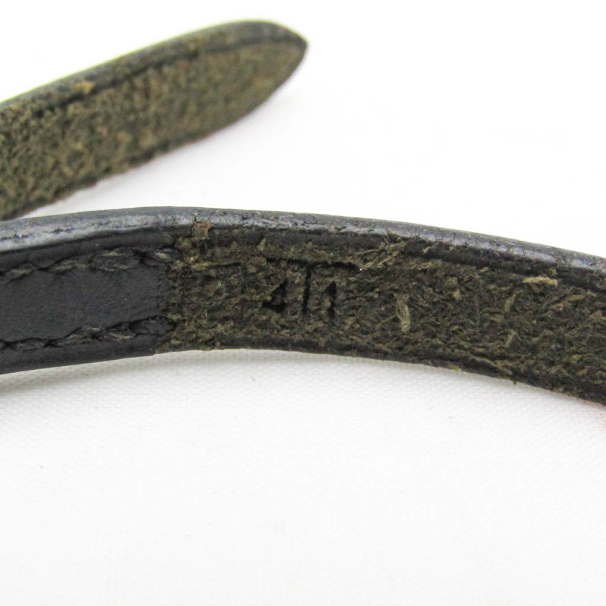 Hermes Hermes Hapi Choker Leather,Metal Bangle Black,Silver Size ONE SIZE - 8 Thumbnail
