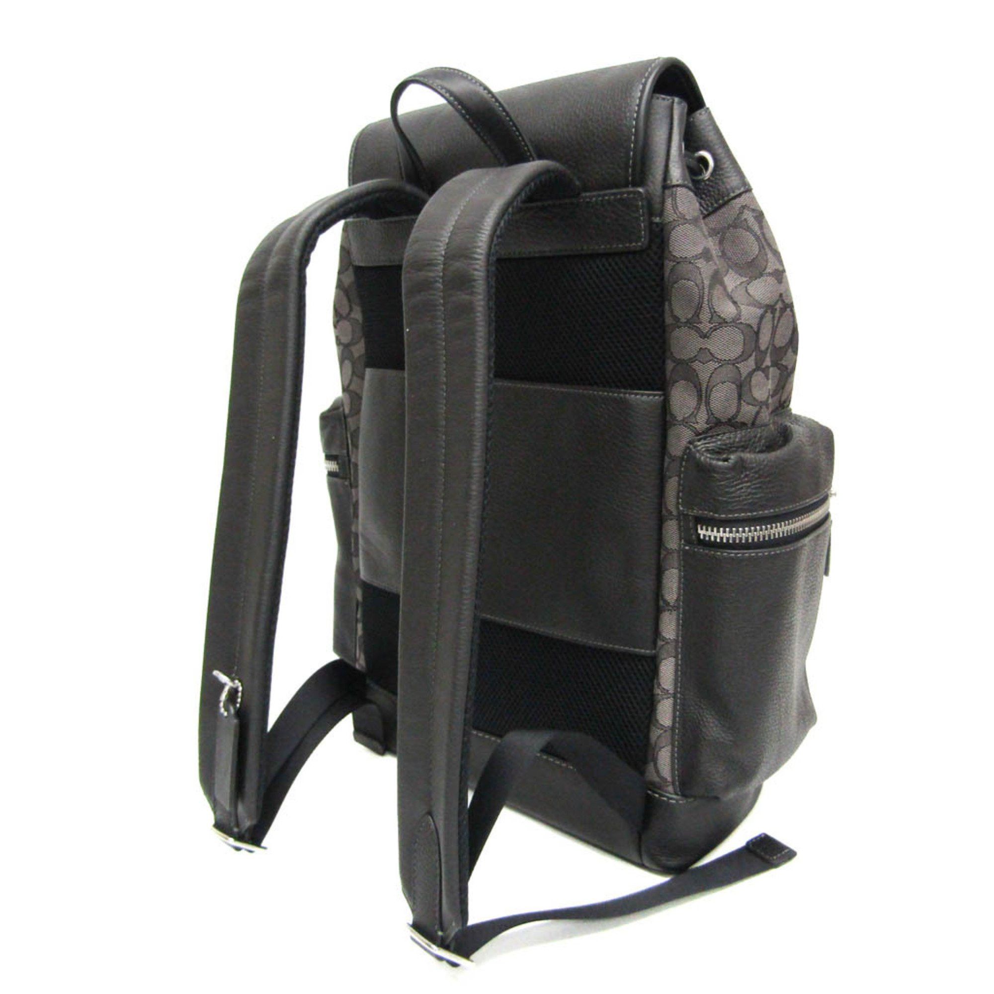 Coach Coach Signature CE523 Men's Leather,PVC Backpack Black,Gray Size ONE SIZE - 2 Thumbnail