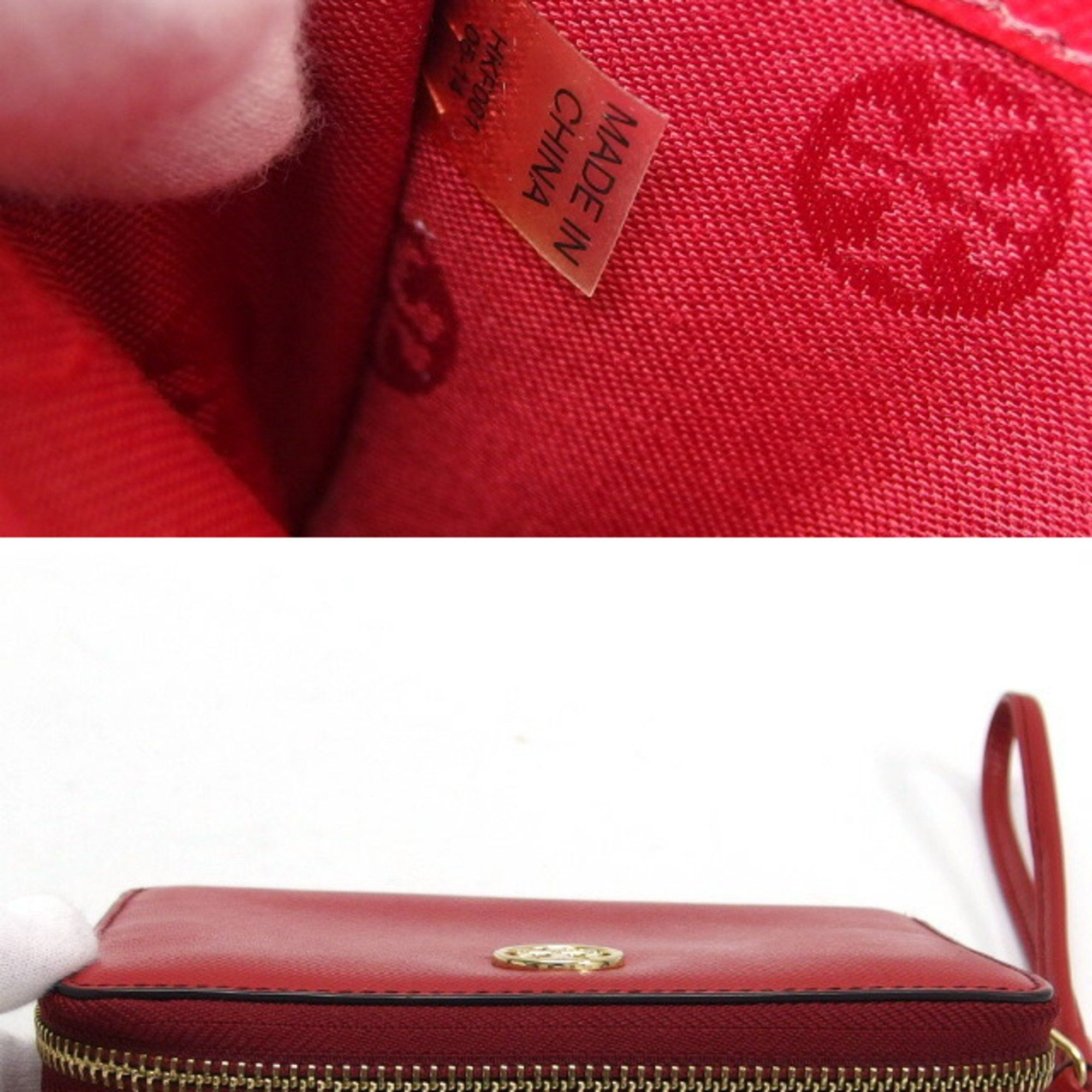 Tory Burch Tory Burch Round Zip Medium Wallet with Wrist Strap, Red Size ONE SIZE - 4 Thumbnail