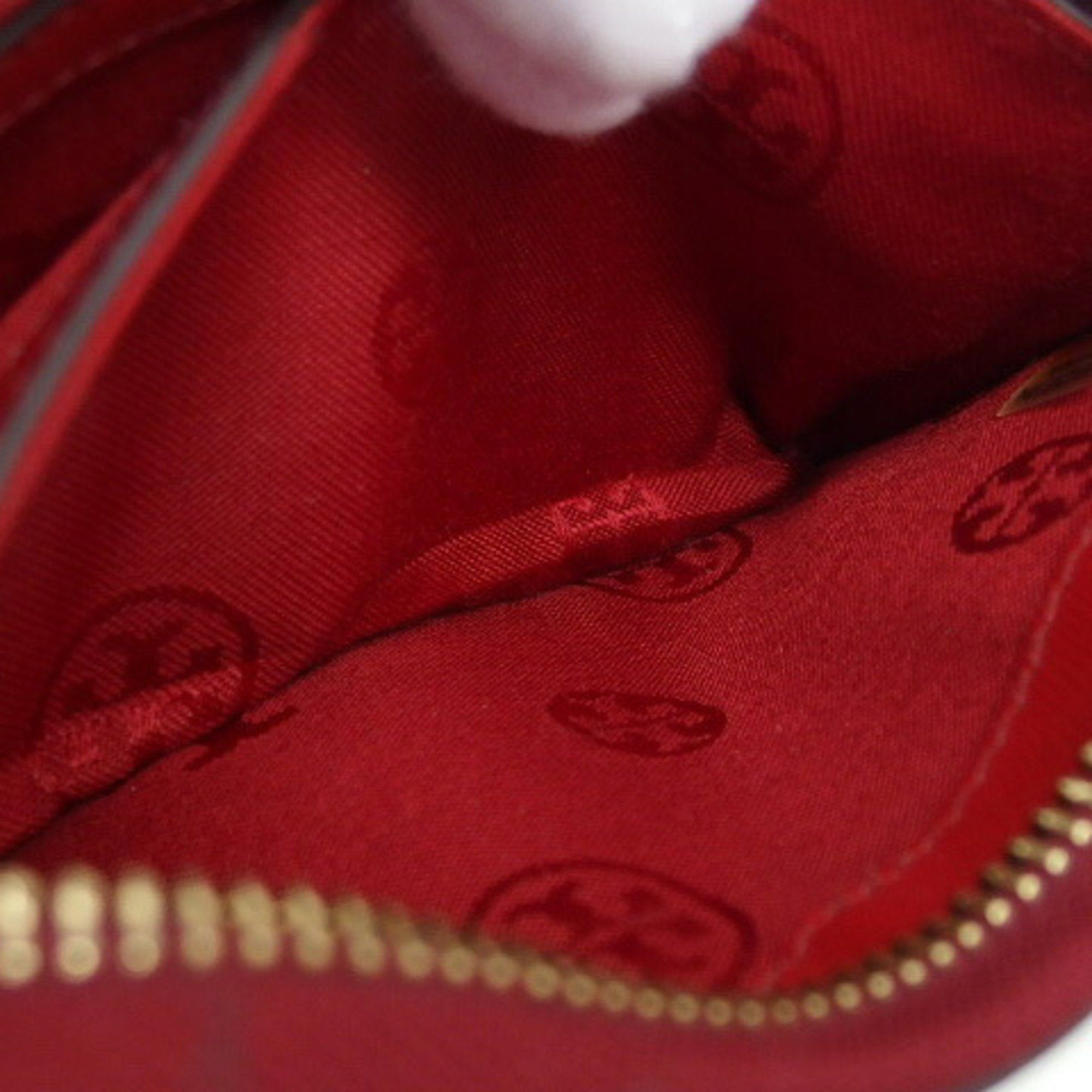 Tory Burch Tory Burch Round Zip Medium Wallet with Wrist Strap, Red Size ONE SIZE - 9 Thumbnail