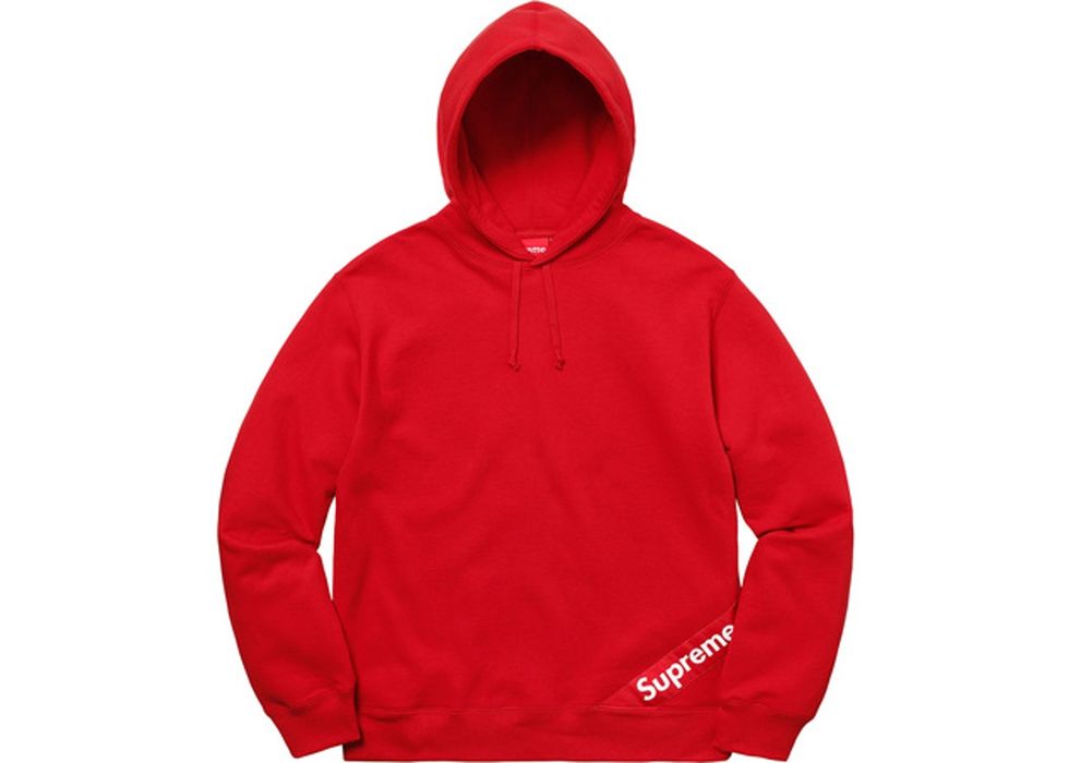 Supreme Supreme Corner Label Hooded Sweatshirt Red | Grailed