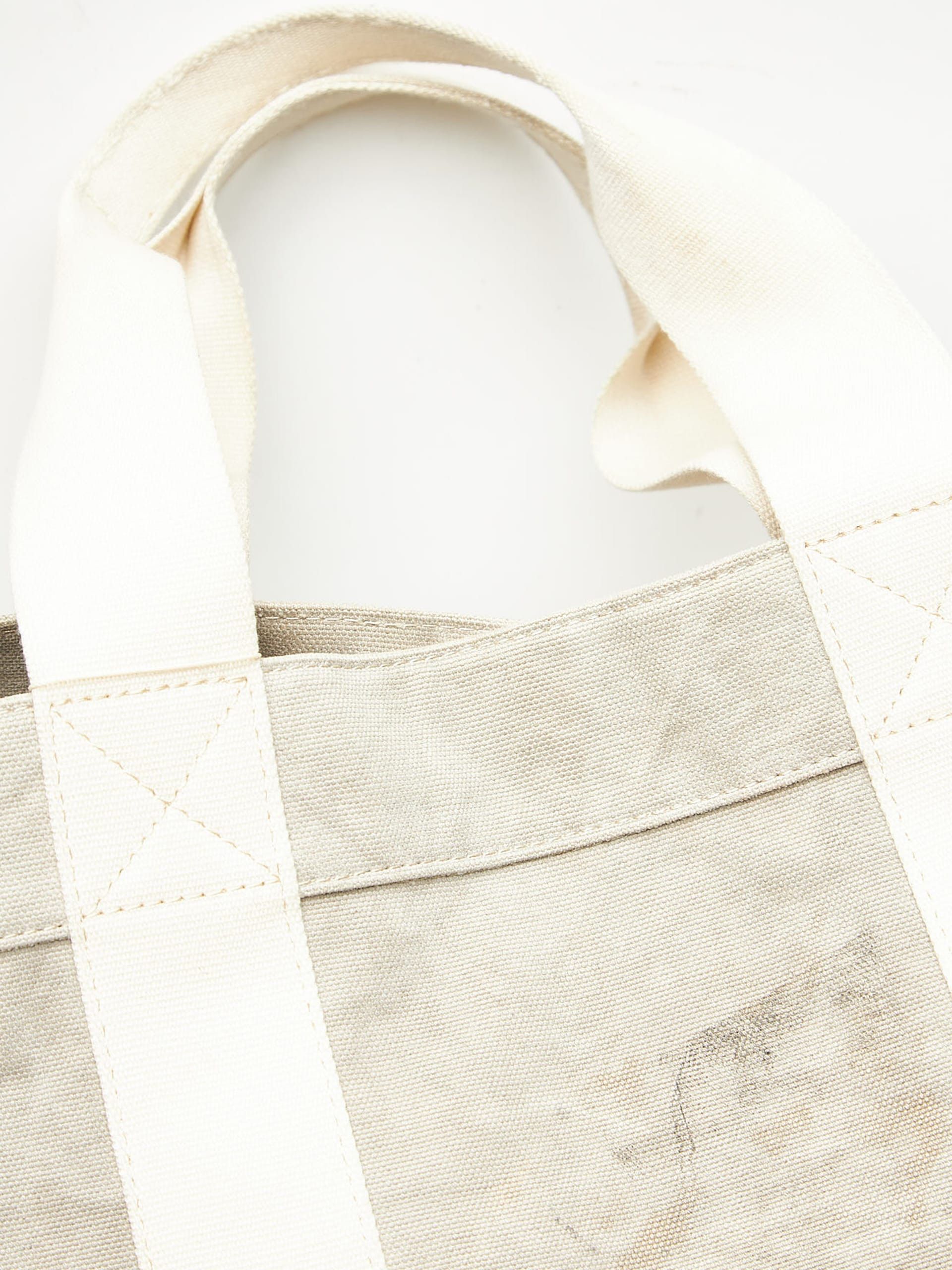 READYMADE Gray Washed Distressed Dirty Logo Printed Buttoned Cotton Tote Bag Size ONE SIZE - 3 Thumbnail