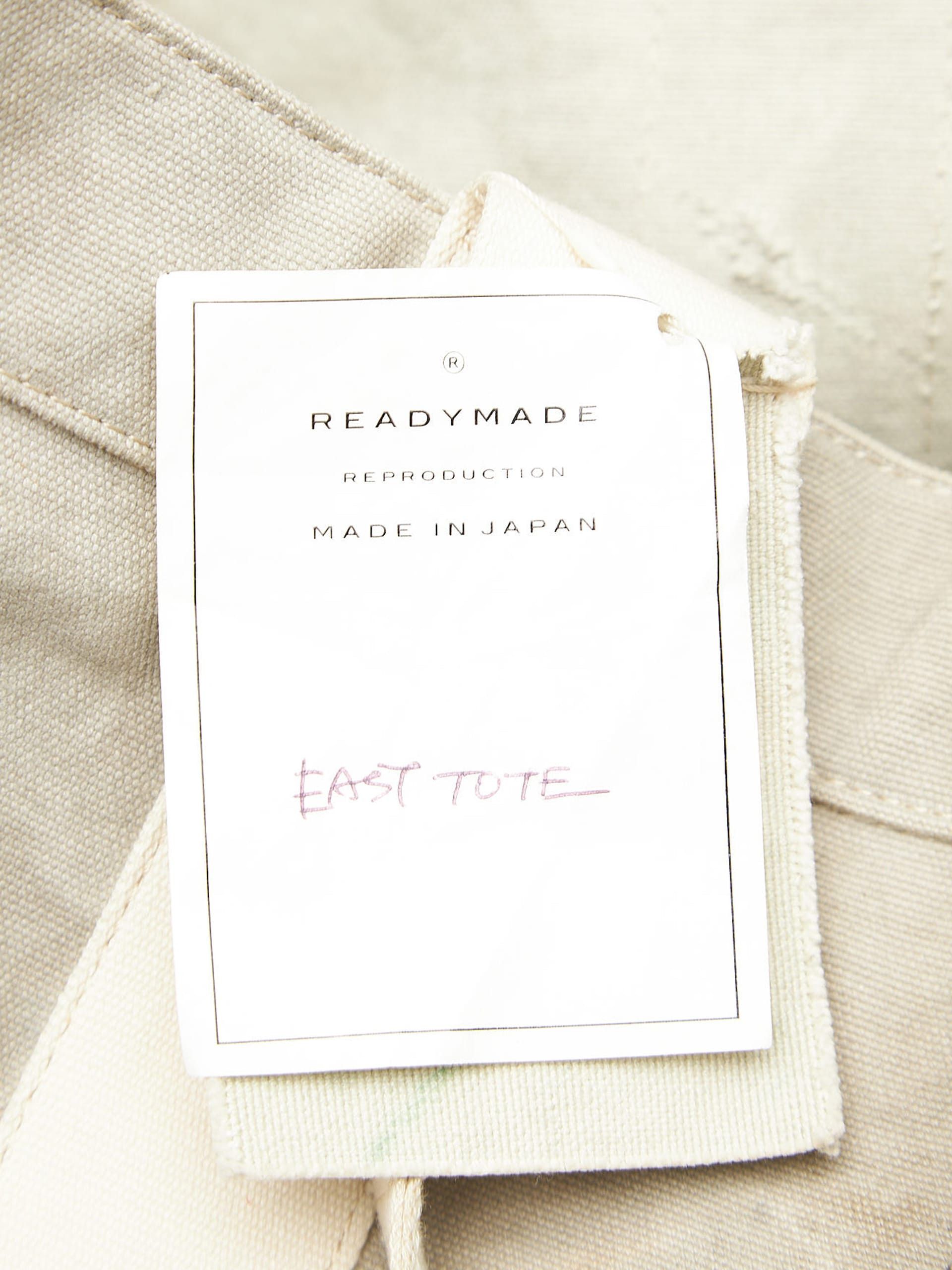 READYMADE Gray Washed Distressed Dirty Logo Printed Buttoned Cotton Tote Bag Size ONE SIZE - 4 Thumbnail