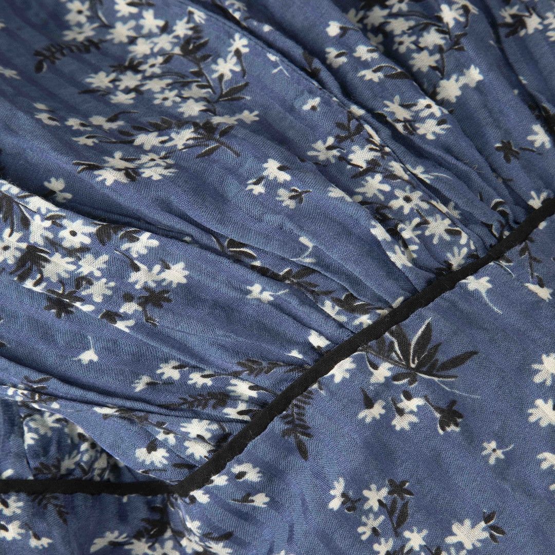 Ulla Johnson Blue Floral Print Tier Skirt Size 26" / US 2 / IT 38 - 4 Thumbnail