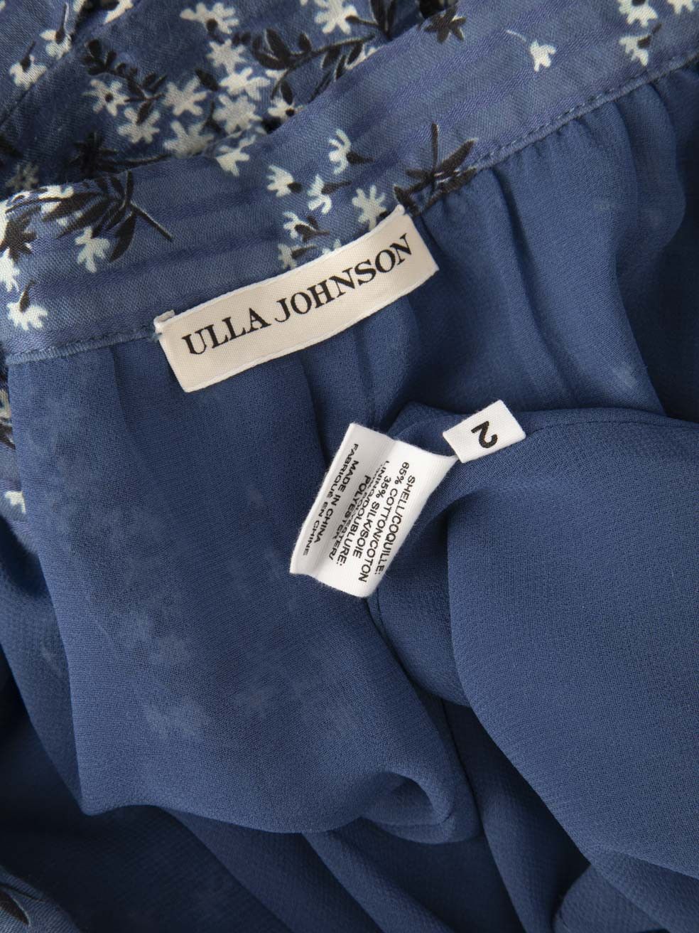 Ulla Johnson Blue Floral Print Tier Skirt Size 26" / US 2 / IT 38 - 6 Thumbnail