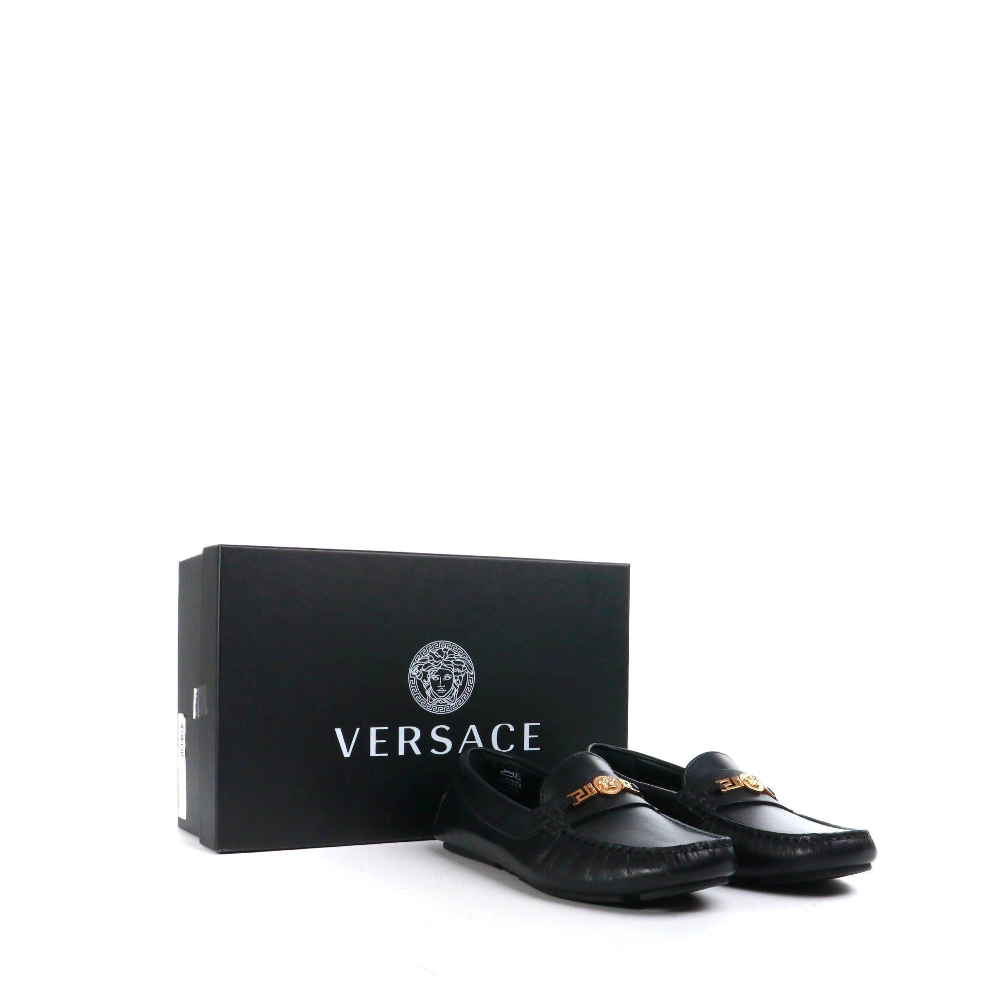 Versace VERSACE - Medaillon Versace loafers in black leather (T37) Size US 6 / IT 36 - 8 Thumbnail