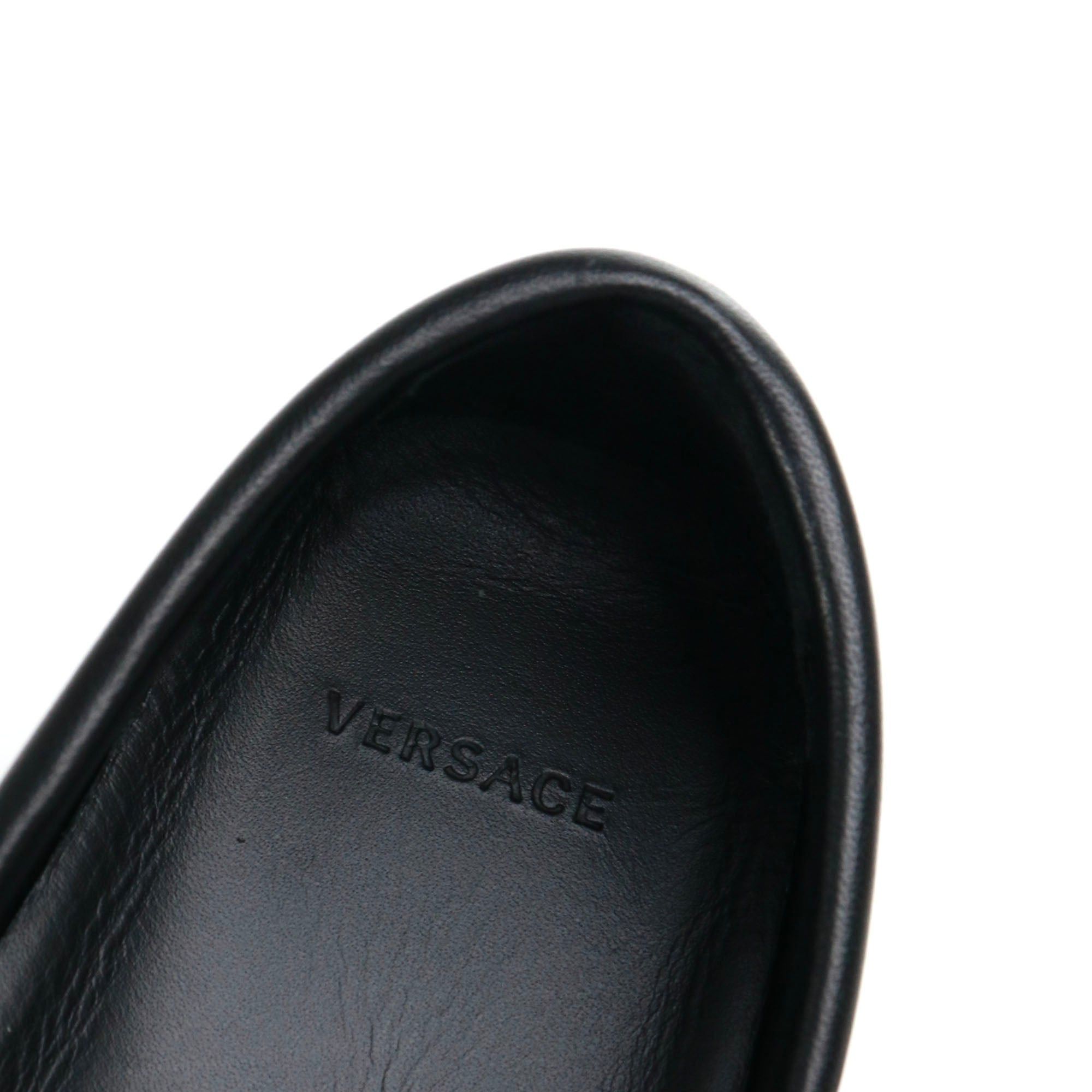 Versace VERSACE - Medaillon Versace loafers in black leather (T37) Size US 6 / IT 36 - 6 Thumbnail