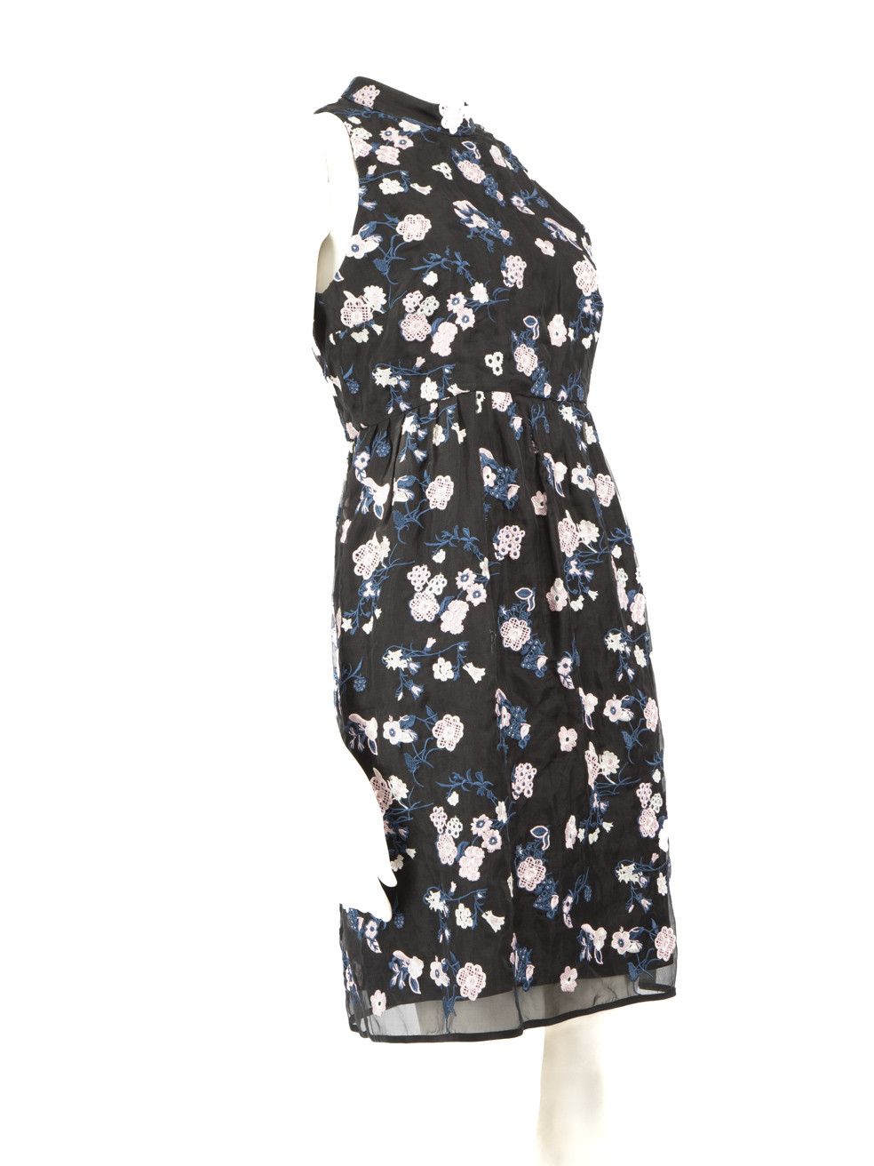 Erdem Black Silk Floral Embroidered Dress Size M / US 6-8 / IT 42-44 - 2 Thumbnail