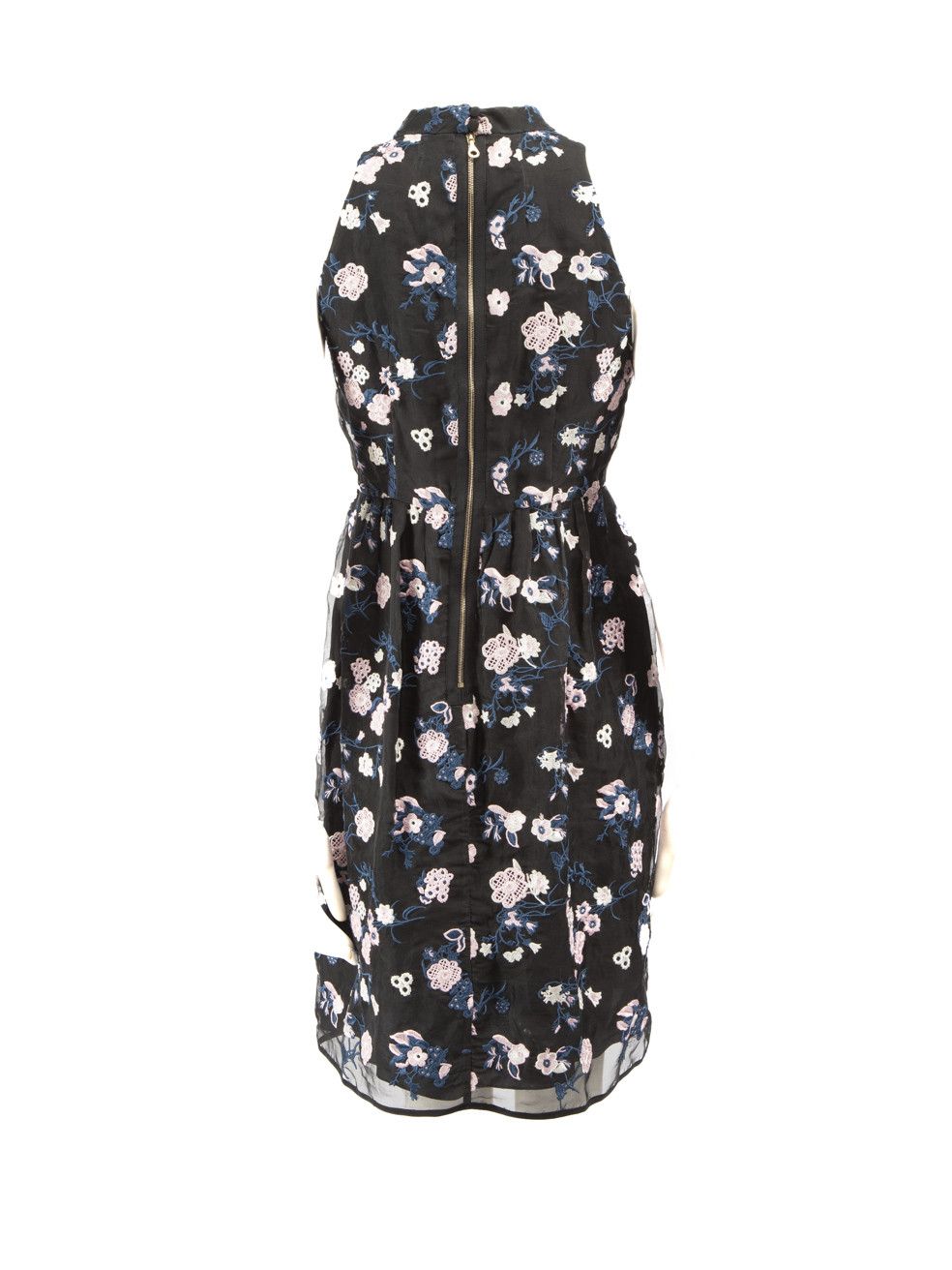 Erdem Black Silk Floral Embroidered Dress Size M / US 6-8 / IT 42-44 - 3 Thumbnail