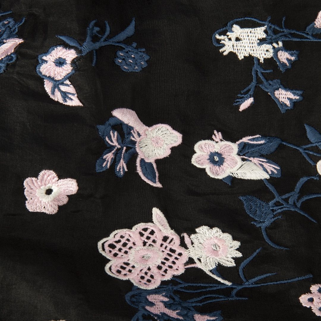 Erdem Black Silk Floral Embroidered Dress Size M / US 6-8 / IT 42-44 - 4 Thumbnail
