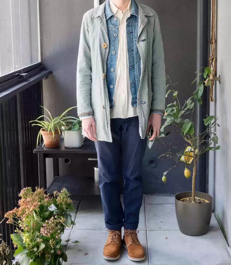 こゆり　visvim MIES COAT INDIGO BORDER Visvim visvim MIES COAT INDIGO BORDER. | Grailed
