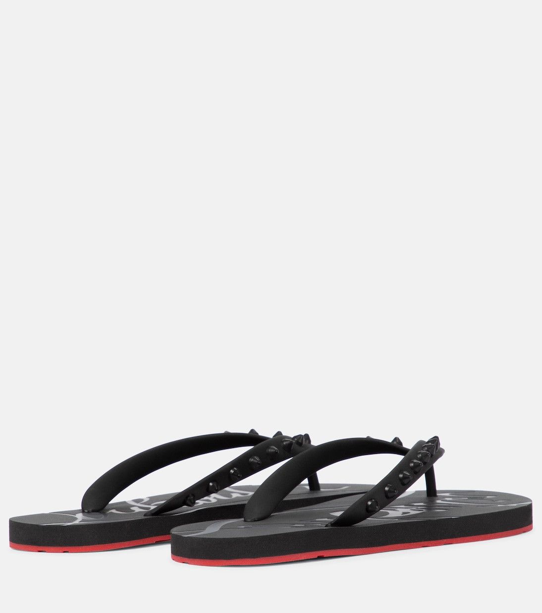 Christian Louboutin Super Loubi studded rubber flip flops in black Size US 11 / EU 44 - 2 Thumbnail