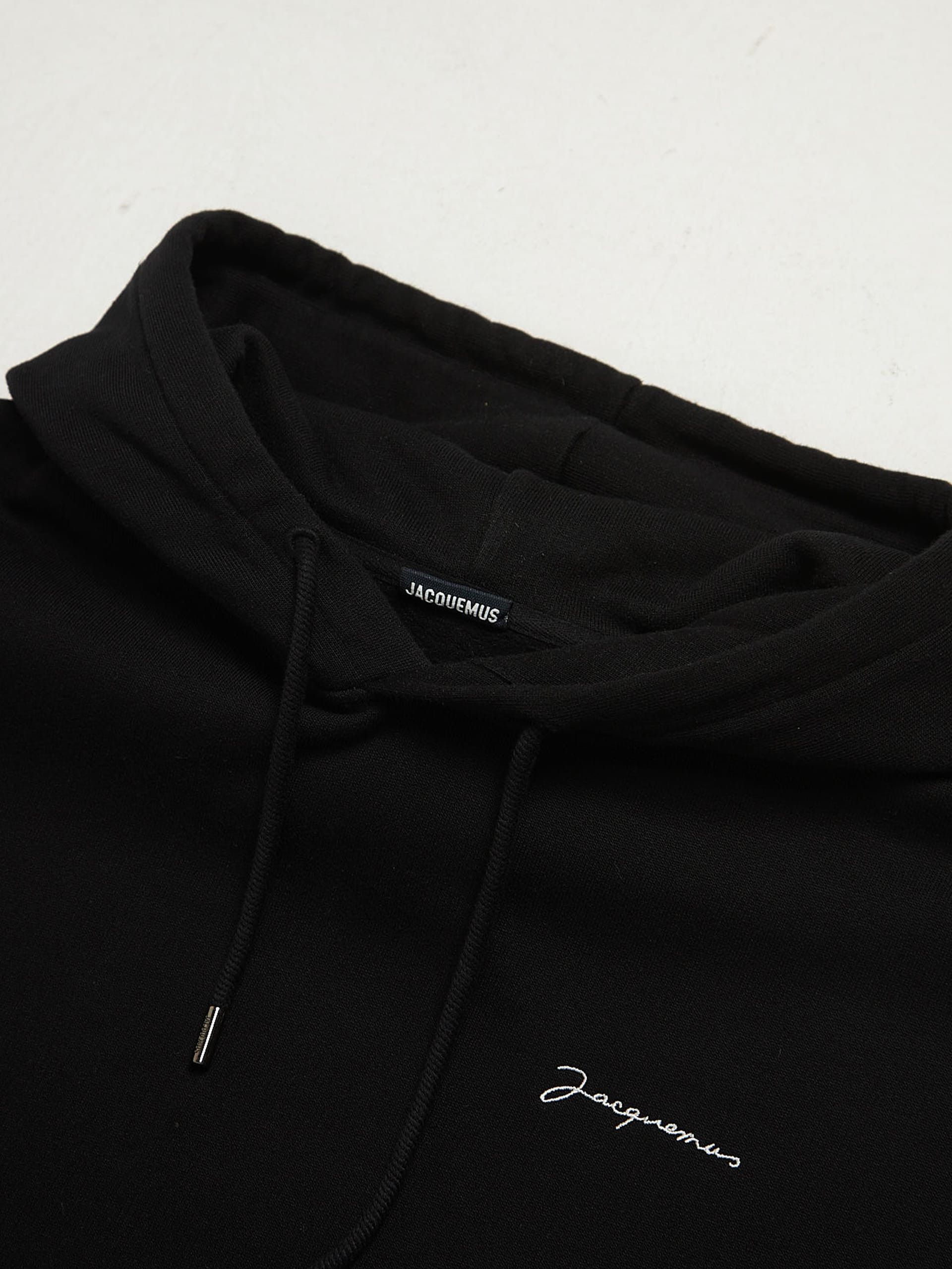Jacquemus Black Logo Knitted Cotton Hoodie Size US XL / EU 56 / 4 - 3 Thumbnail