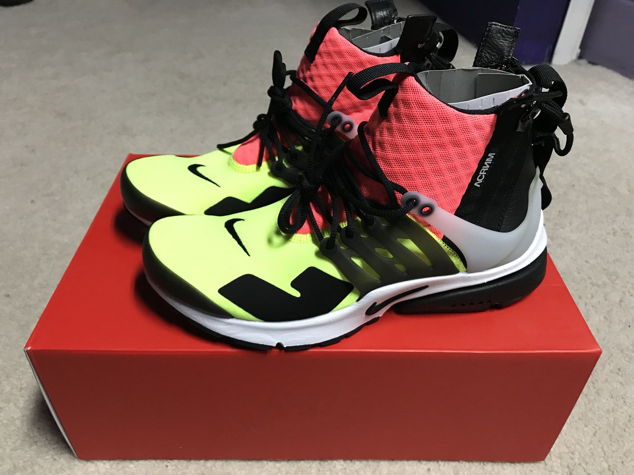 Acronym x Nike Air Presto Mid Hot Lava Volt