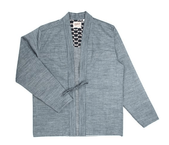 Naked Famous Naked Famous Noragi Kimono Shirt Selvedge Chambray Grailed