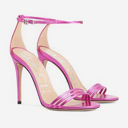 Gucci Gucci Double G Metallic Heeled Sandals SIZE 38 Size ONE SIZE - 2 Thumbnail