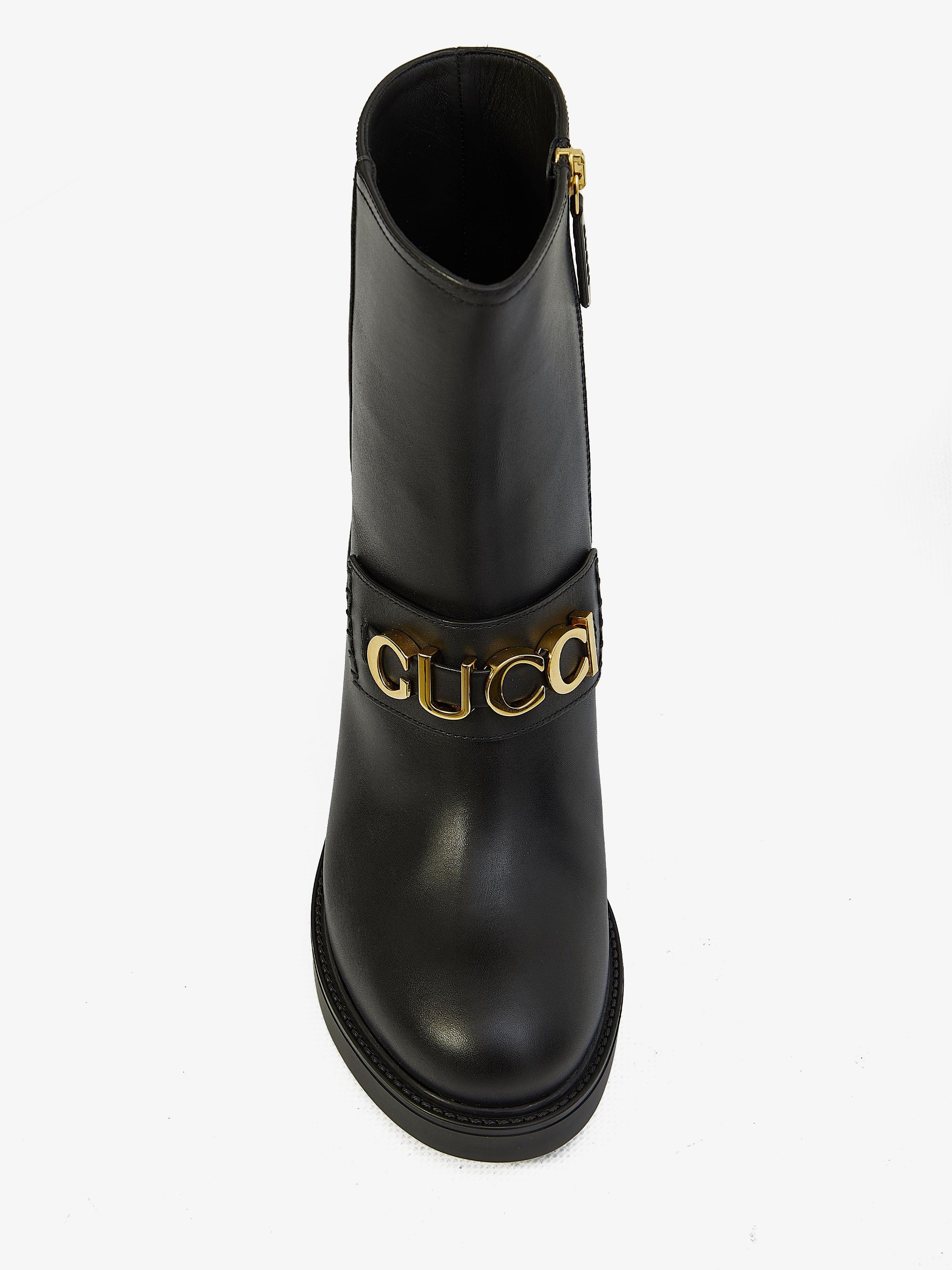 Gucci Gucci Big Logo Cara Leather Boots SIZE 40 Size ONE SIZE - 2 Thumbnail