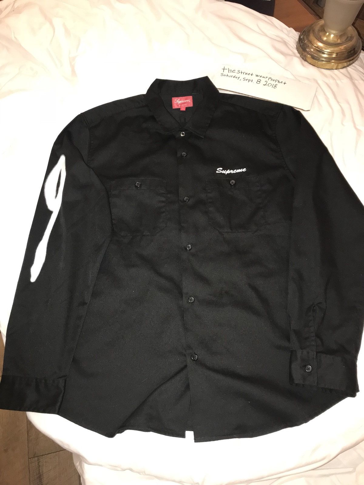 Supreme Rose L/S Work Shirt (Black) | Grailed