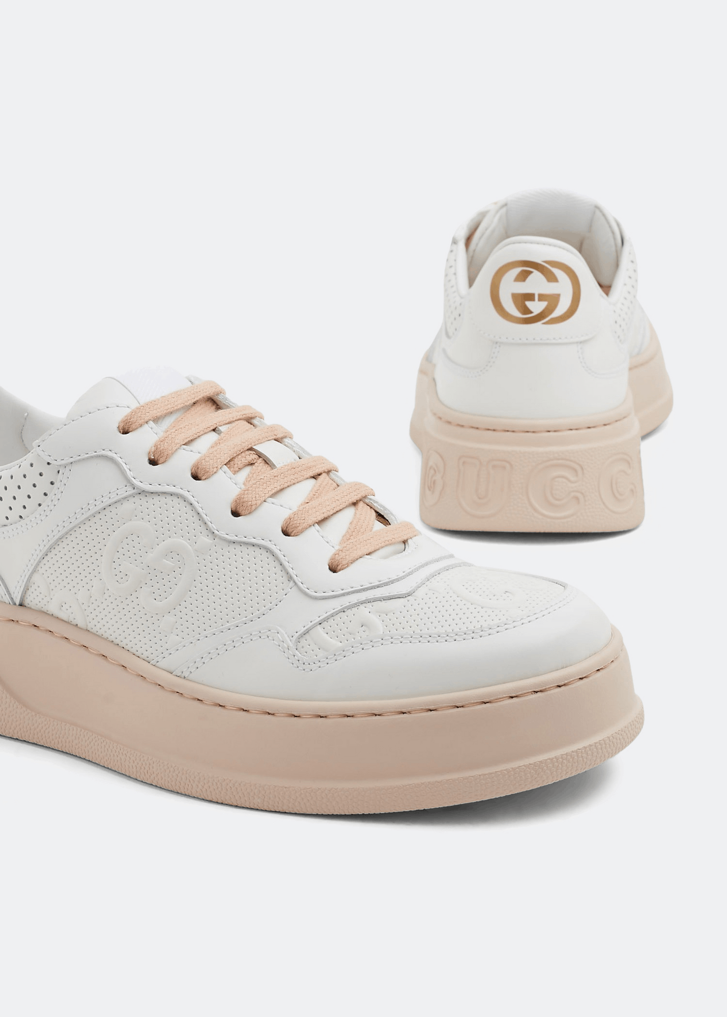 Gucci Gucci GG Embossed Leather Sneakers SIZE 40 Size ONE SIZE - 3 Thumbnail