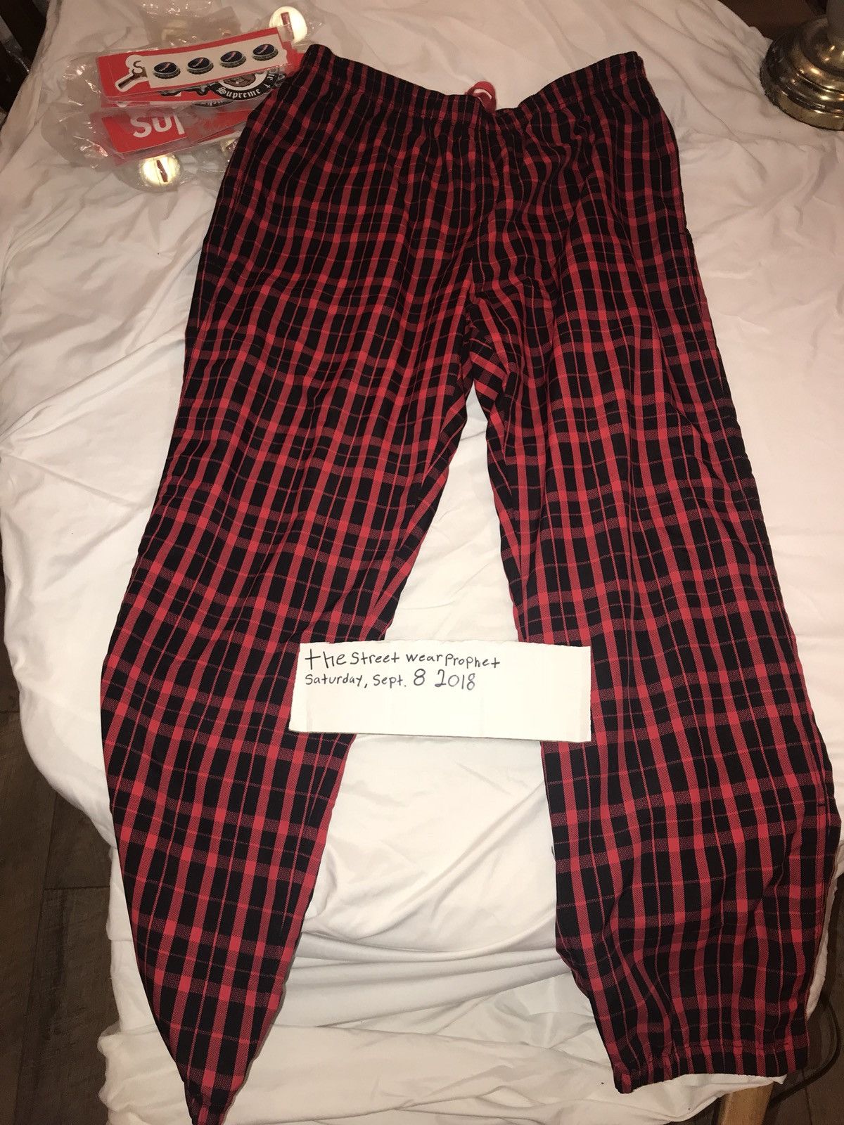 supreme Nylon Plaid Track Pant-