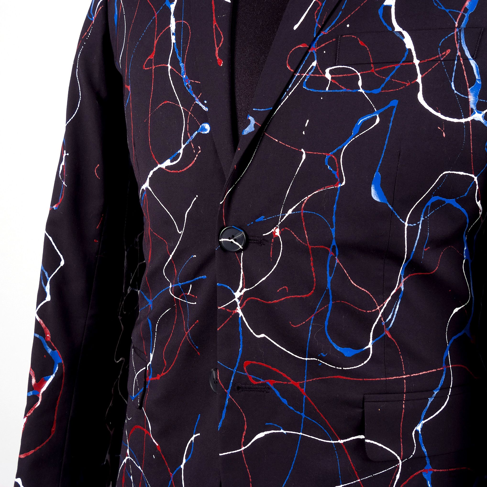 Designer × Vintage Vintage Paint Splash Blazer Jacket Size 38R - 5 Thumbnail