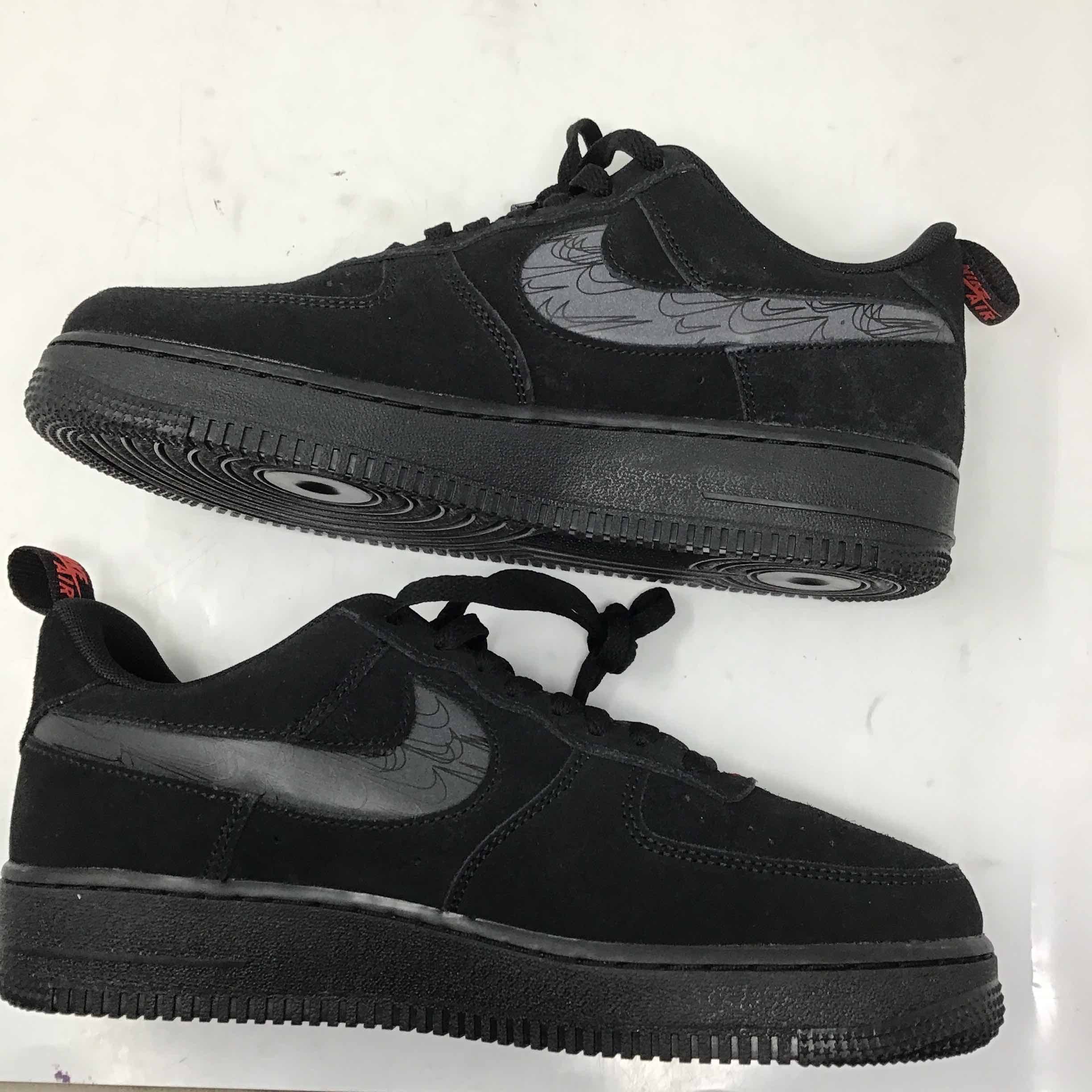Air Force 07 LV8 Reflective Swoosh Black Crimson