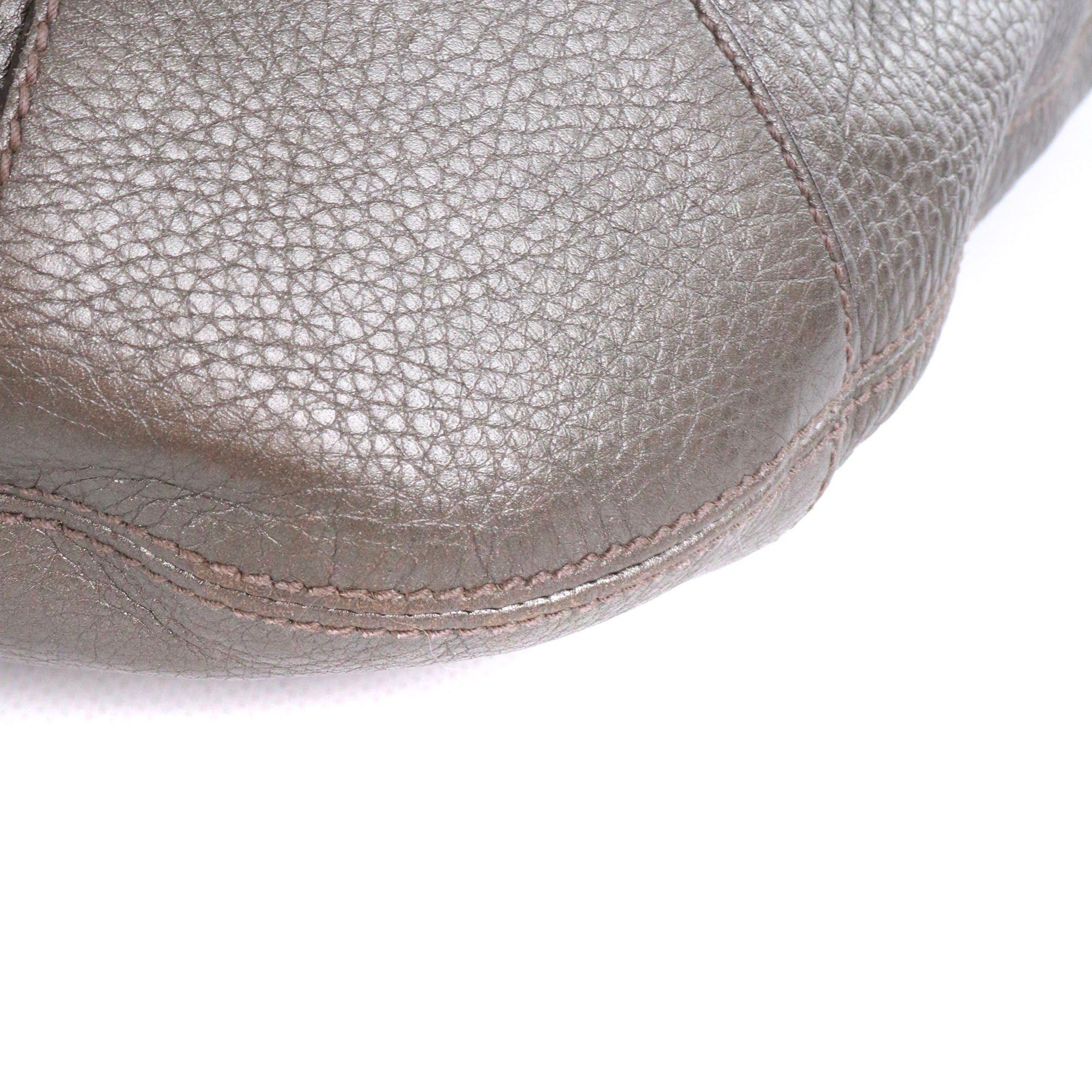 Gucci GUCCI - Gucci Soho tote bag in silver grained leather Size ONE SIZE - 6 Thumbnail
