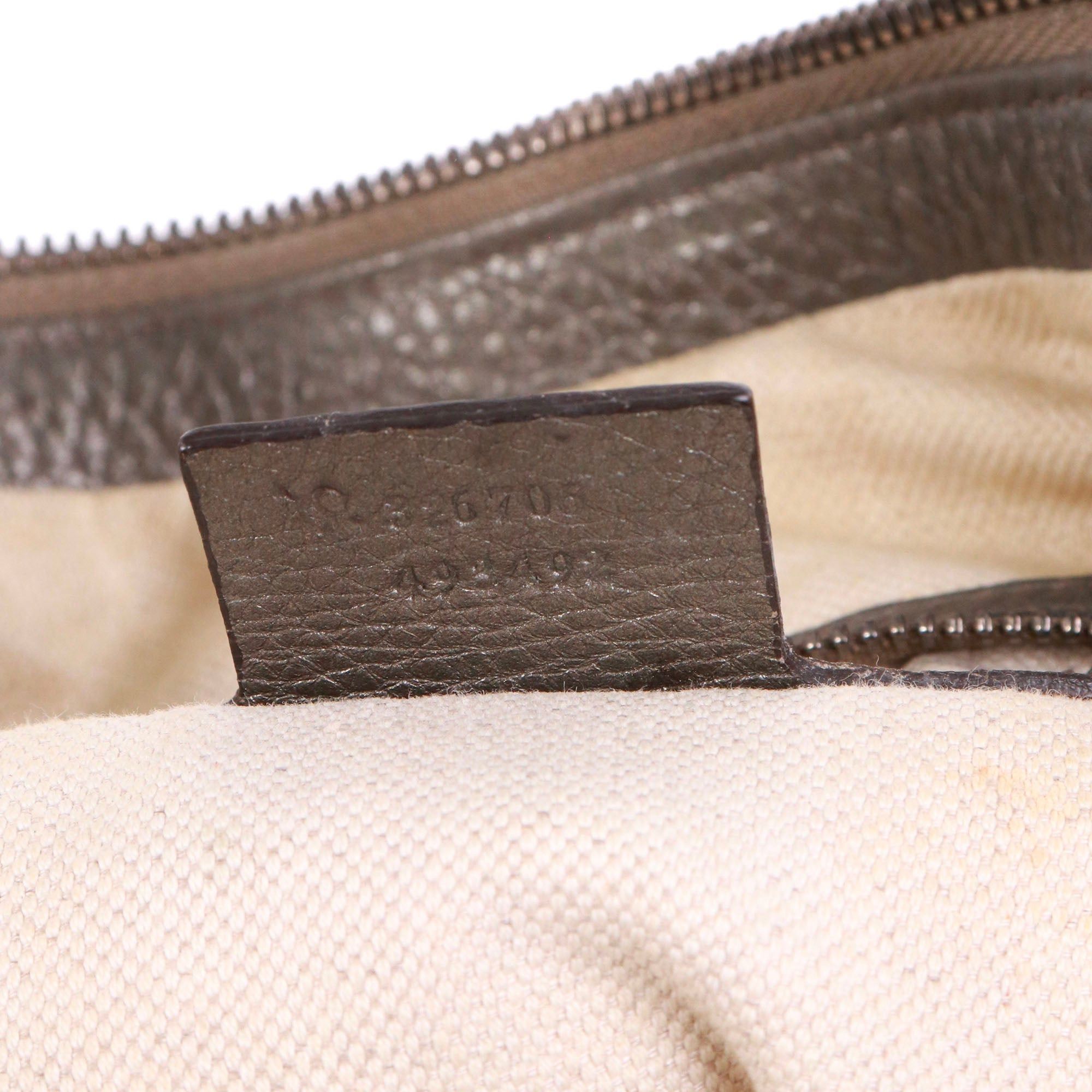 Gucci GUCCI - Gucci Soho tote bag in silver grained leather Size ONE SIZE - 12 Thumbnail