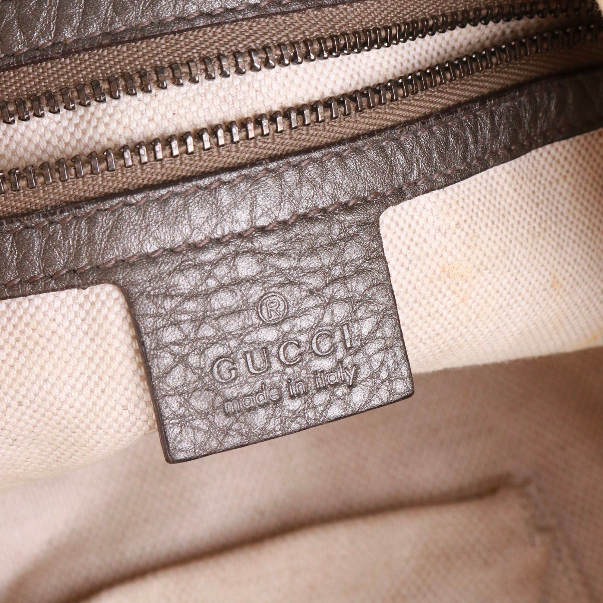 Gucci GUCCI - Gucci Soho tote bag in silver grained leather Size ONE SIZE - 11 Thumbnail