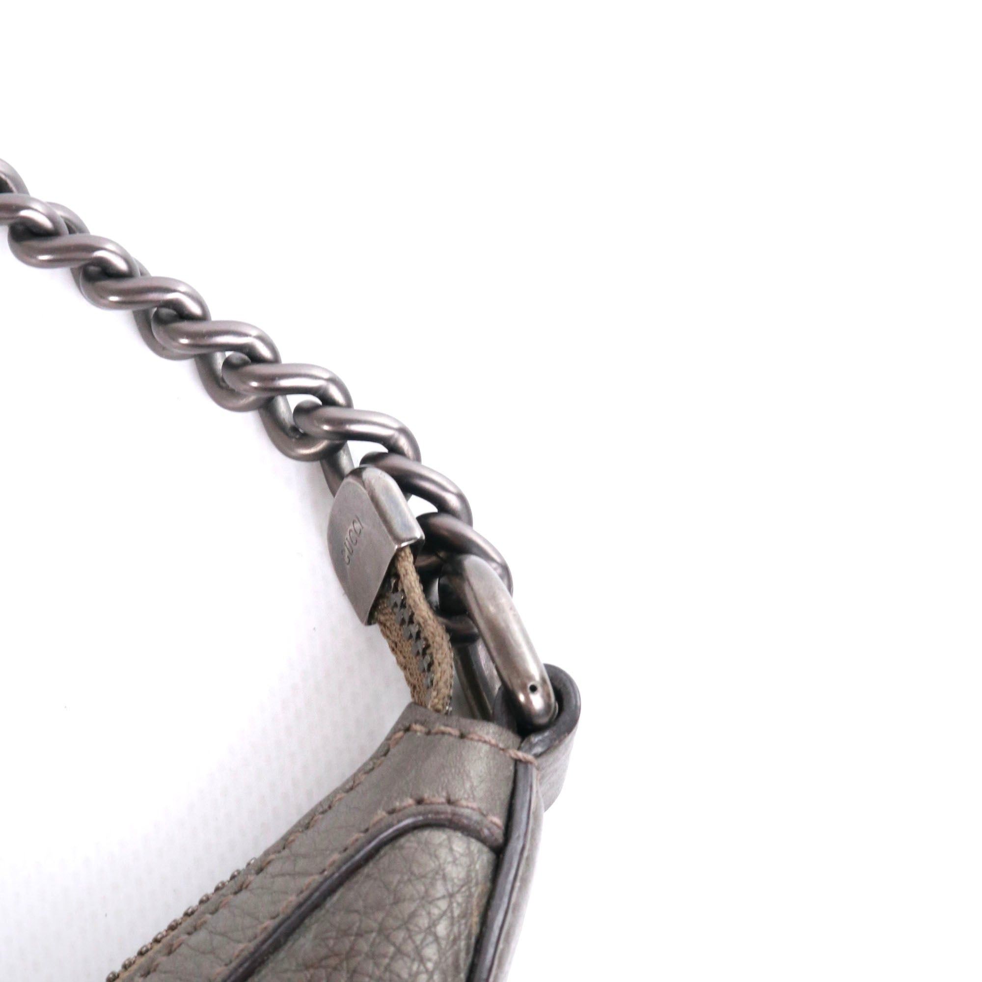 Gucci GUCCI - Gucci Soho tote bag in silver grained leather Size ONE SIZE - 8 Thumbnail