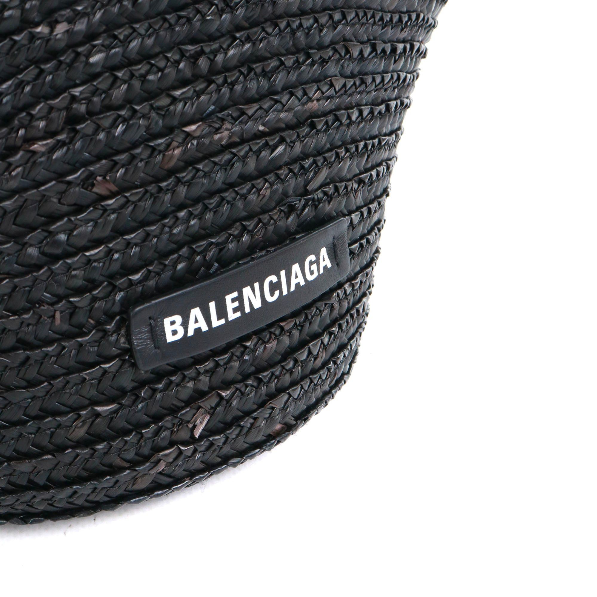 Balenciaga BALENCIAGA - Balenciaga Beach Medium tote bag in black straw Size ONE SIZE - 5 Thumbnail