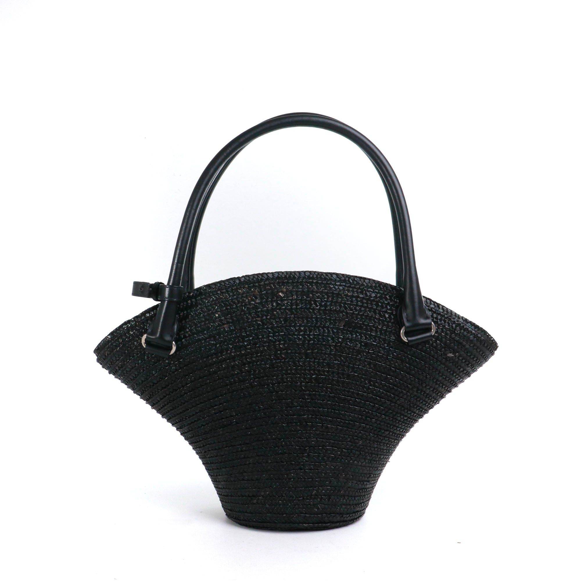 Balenciaga BALENCIAGA - Balenciaga Beach Medium tote bag in black straw Size ONE SIZE - 3 Thumbnail