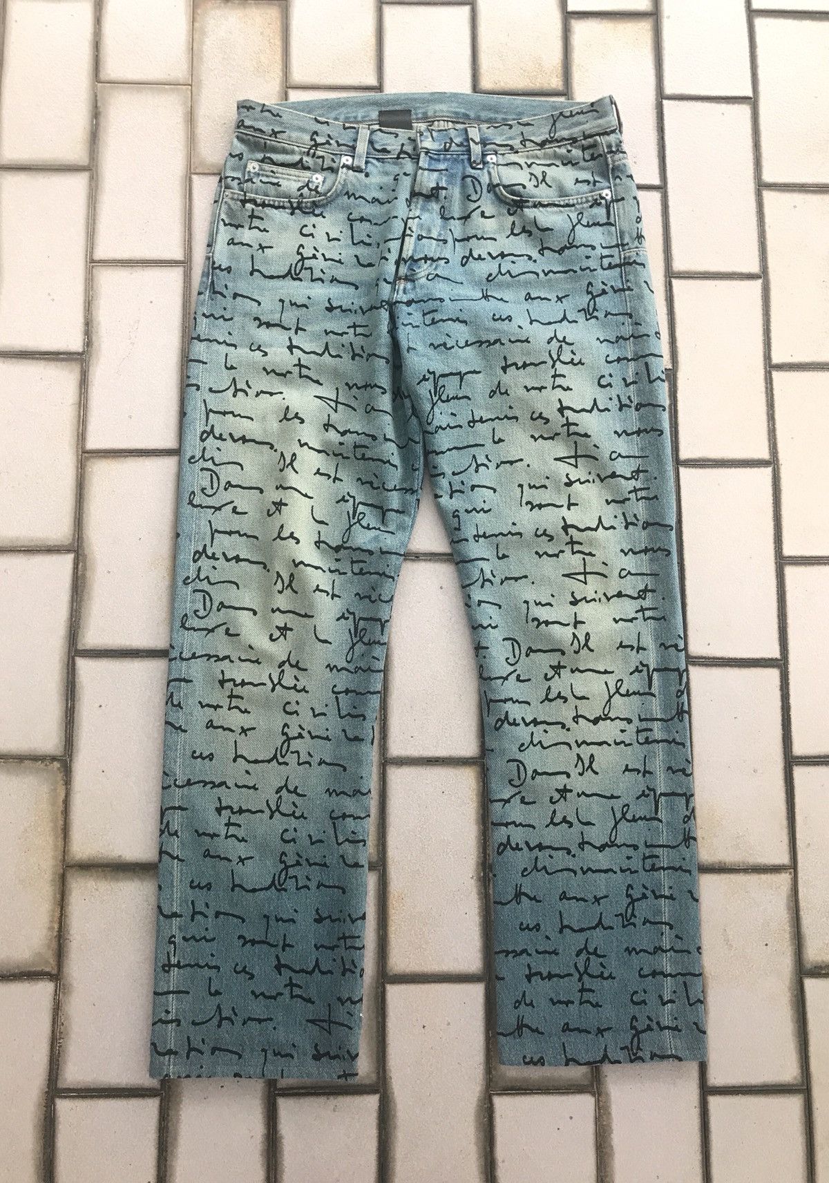 Dior S/S15 “Handwritten” Script Denim | Grailed