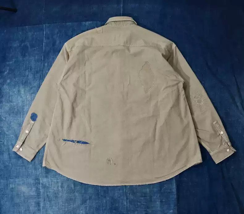 トップス VISVIM GRAND  L/S CRASH 20AW Visvim 20aw Grand River Crash Shirt Damage shirt Patch