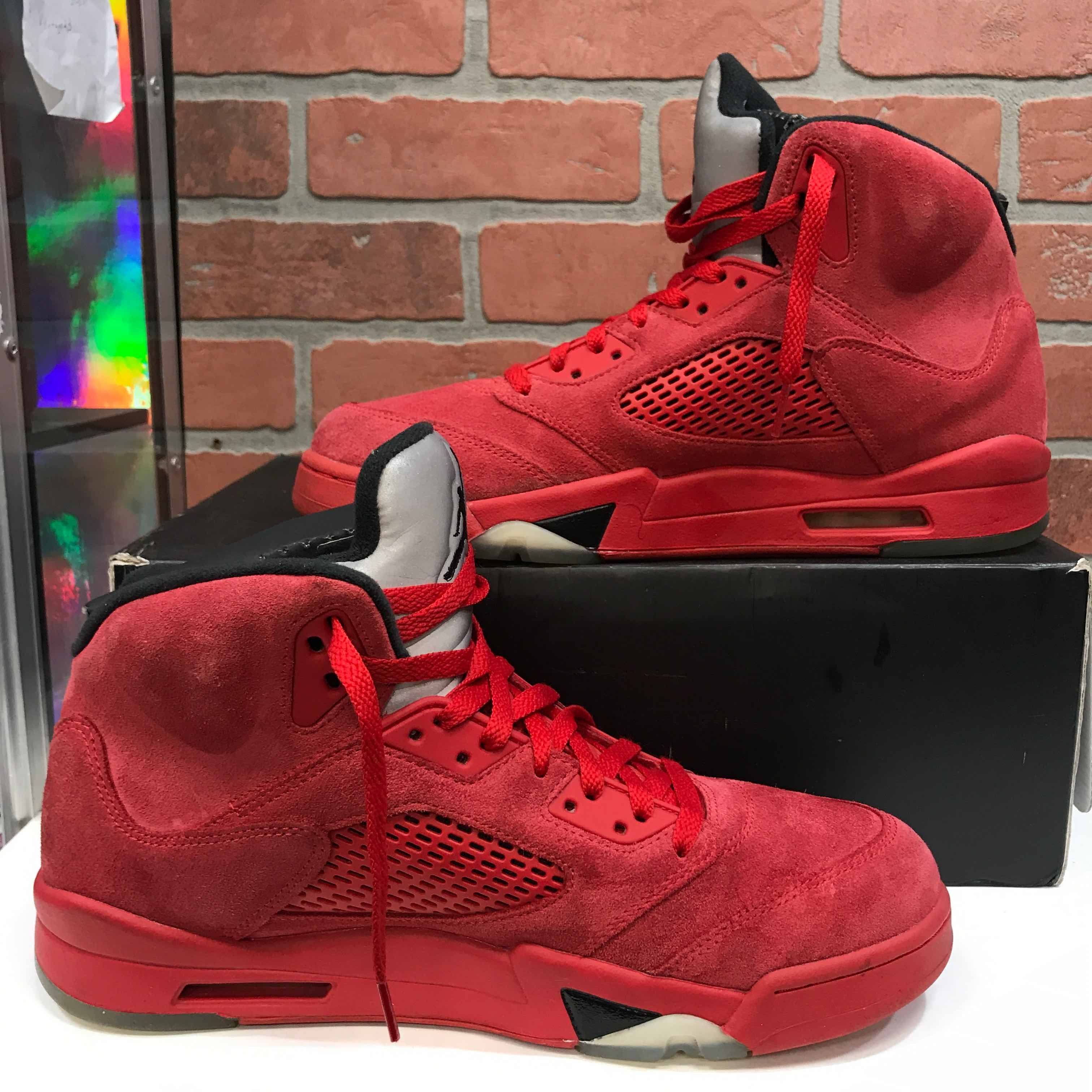 Jordan Brand Air Jordan 5 Retro Red Suede Size US 10.5 / EU 43-44 - 7 Thumbnail