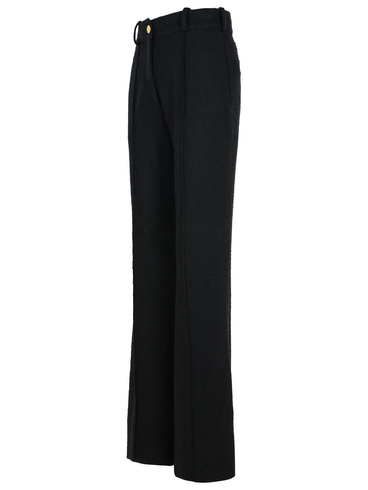 Patou PATOU Black Wool Blend Flare Pants Size 27" / US 4 / IT 40 - 2 Thumbnail
