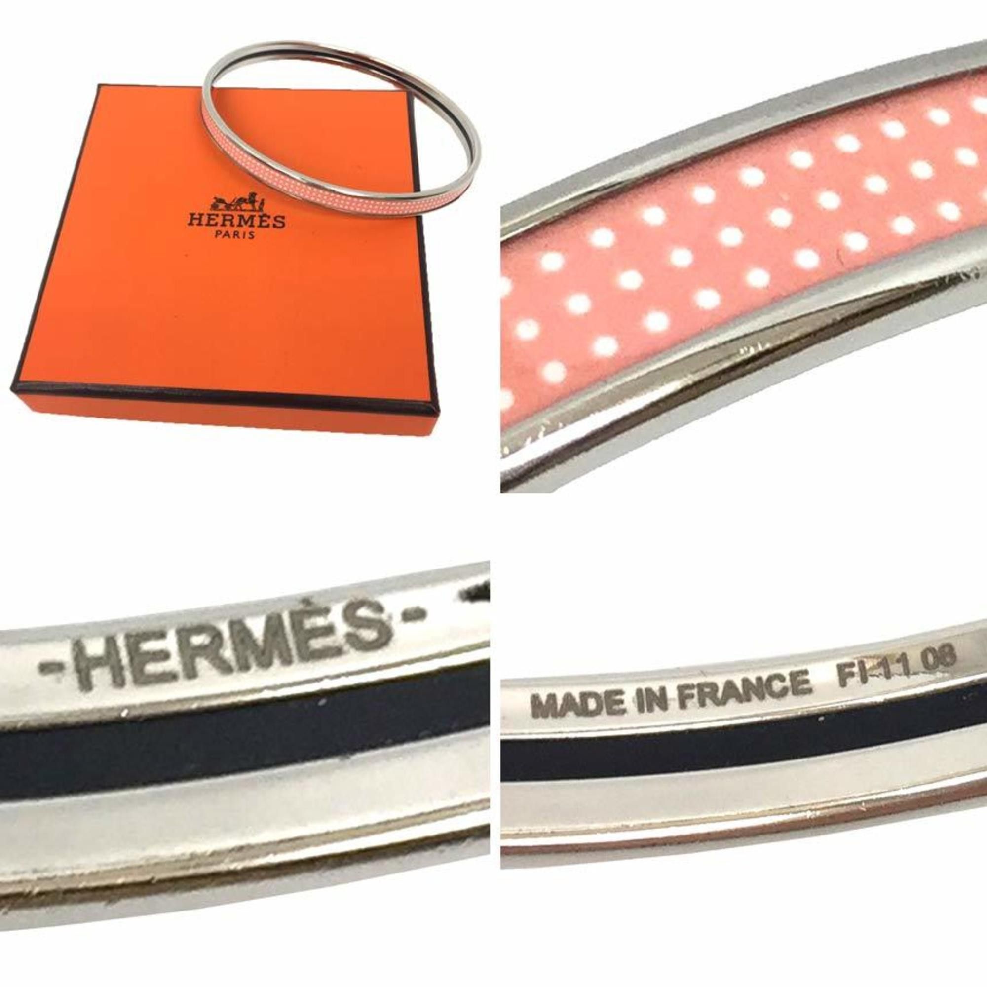 Hermes Hermes Bangle Bracelet Uni H Pink x Silver 10014224 Size ONE SIZE - 3 Thumbnail