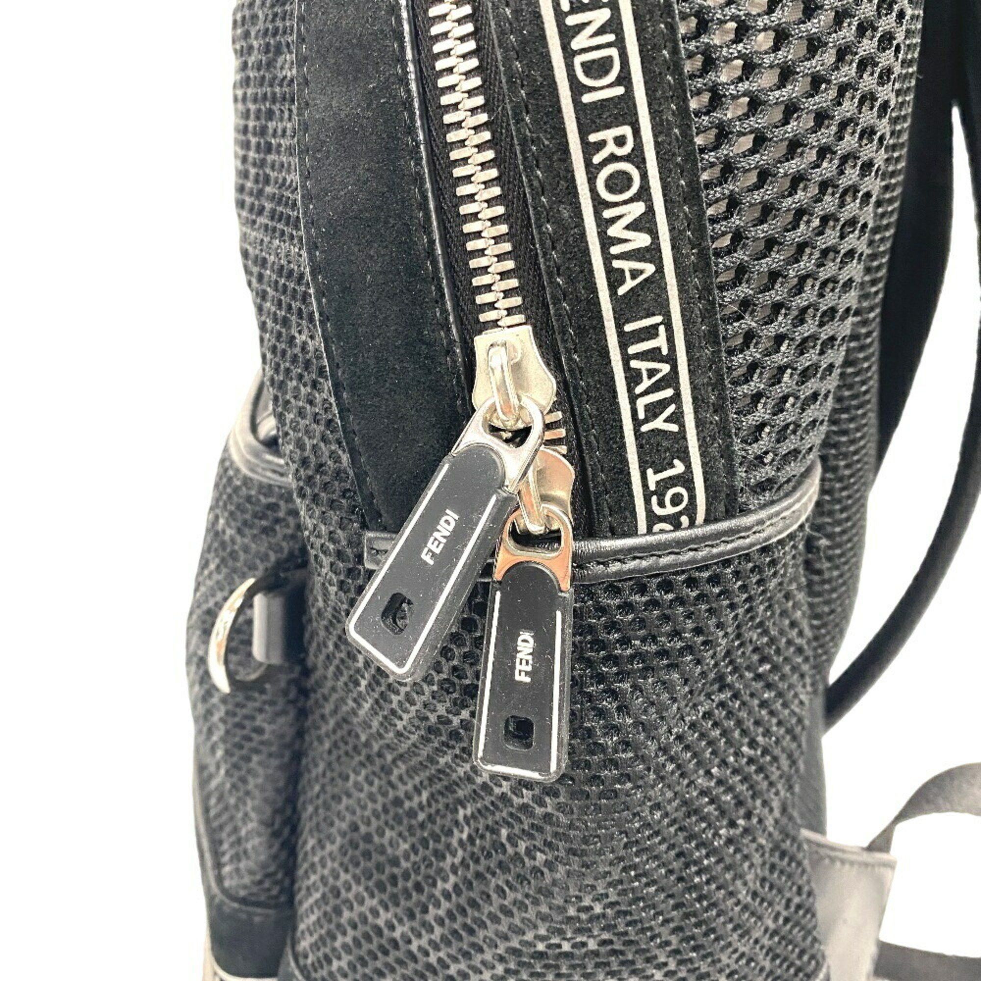 Fendi FENDI 7VZ042 Zucca Mesh Backpack/Daypack Black Unisex Size ONE SIZE - 6 Thumbnail
