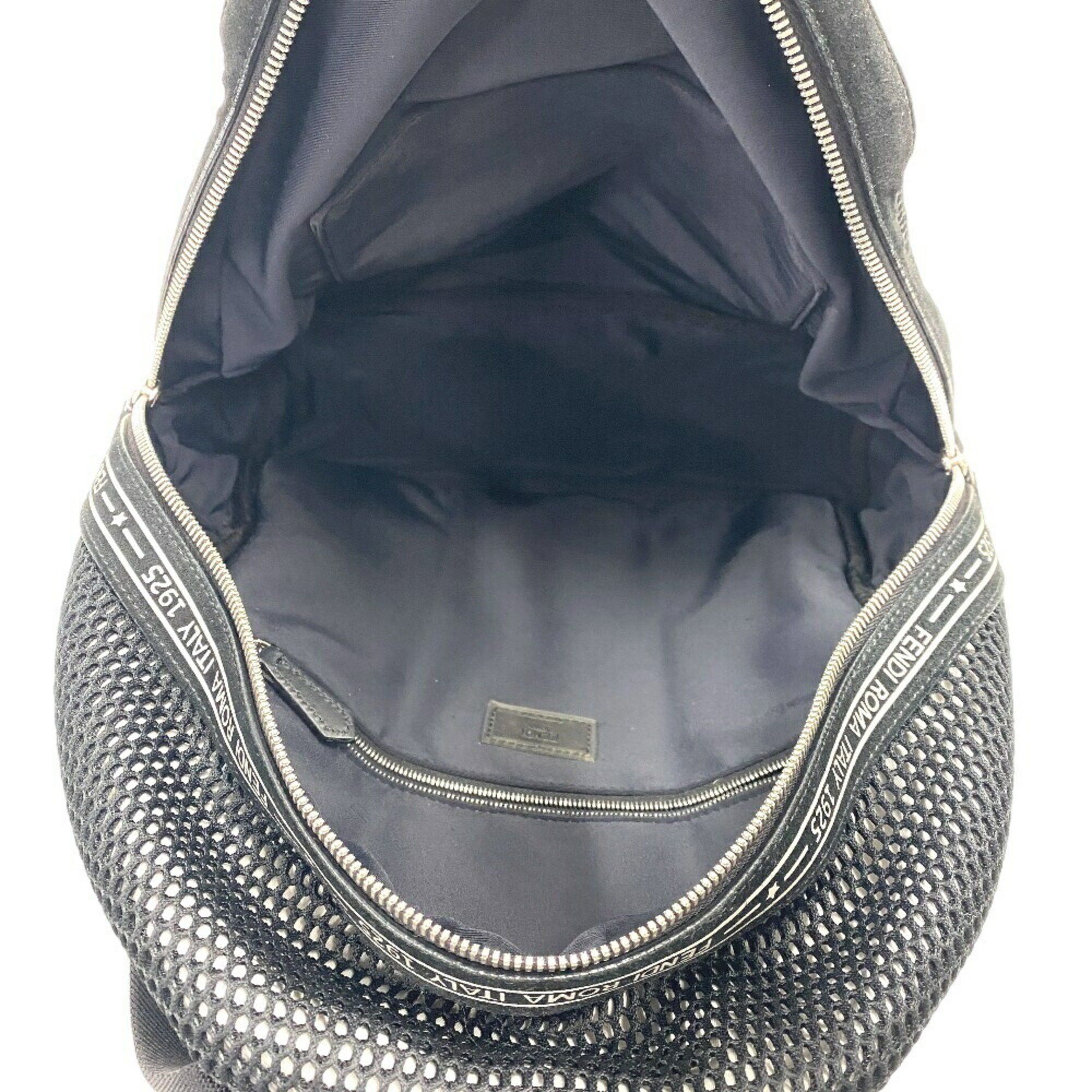 Fendi FENDI 7VZ042 Zucca Mesh Backpack/Daypack Black Unisex Size ONE SIZE - 8 Thumbnail