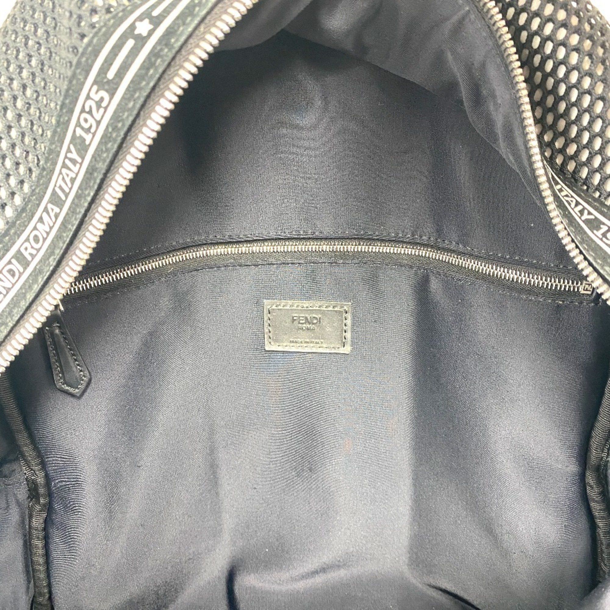 Fendi FENDI 7VZ042 Zucca Mesh Backpack/Daypack Black Unisex Size ONE SIZE - 9 Thumbnail