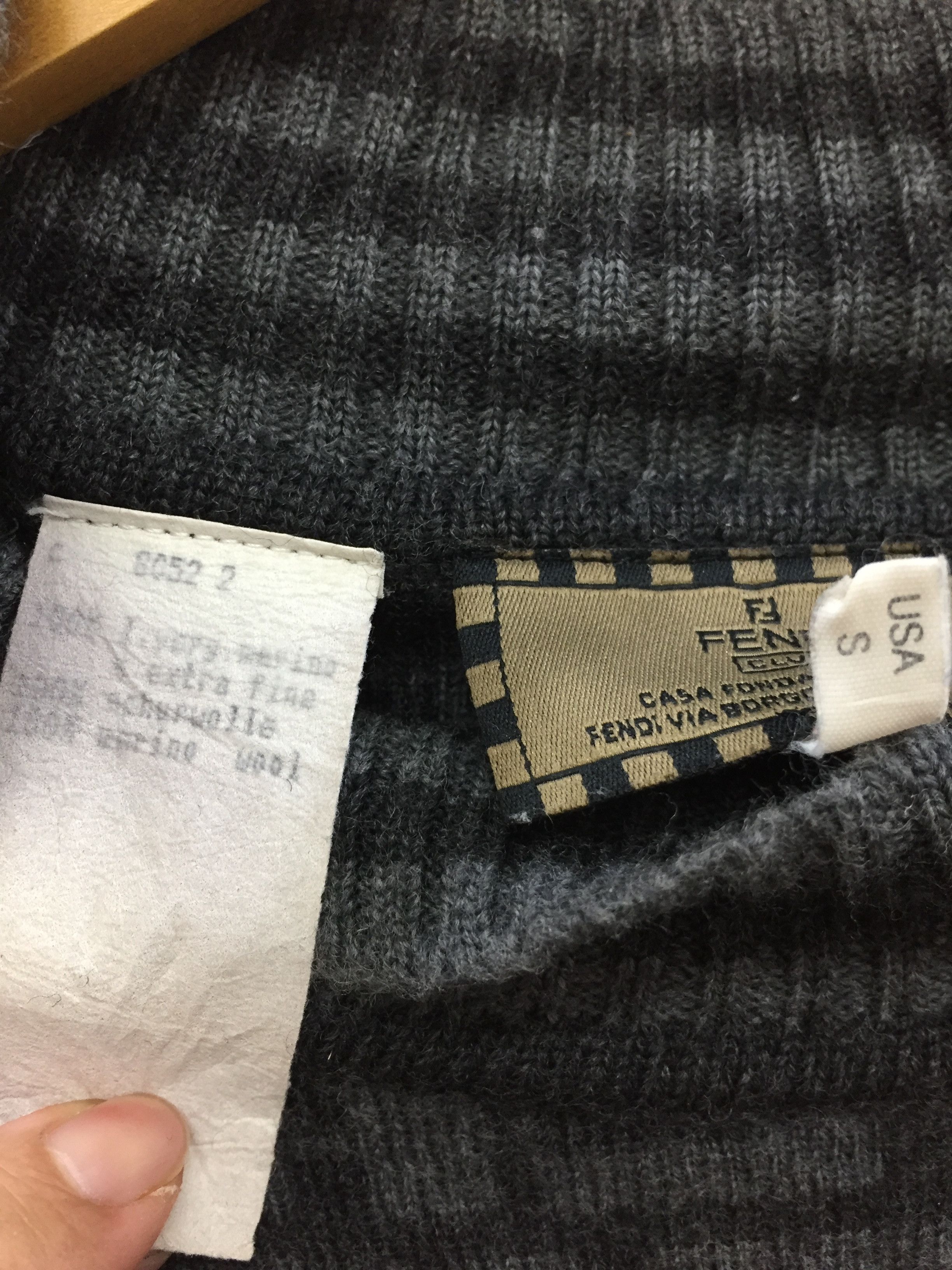 Fendi Vtg FENDI Zucca Monogram embroidered wool knit sweatshirt Size US M / EU 48-50 / 2 - 6 Thumbnail