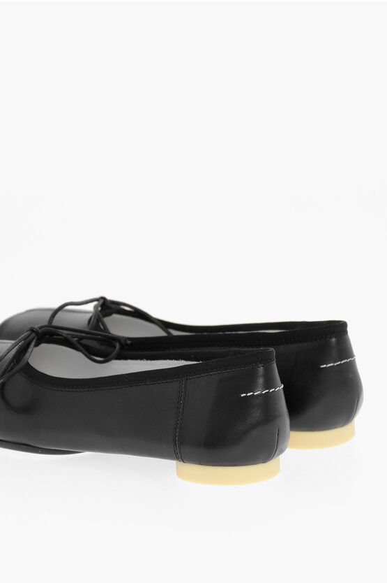 Maison Margiela MM6 Squared Tip Leather Ballerina Size US 6 / IT 36 - 2 Thumbnail