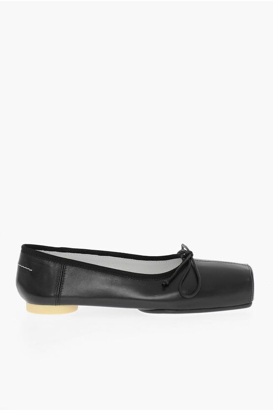 Maison Margiela MM6 Squared Tip Leather Ballerina Size US 10 / IT 40 - 3 Thumbnail