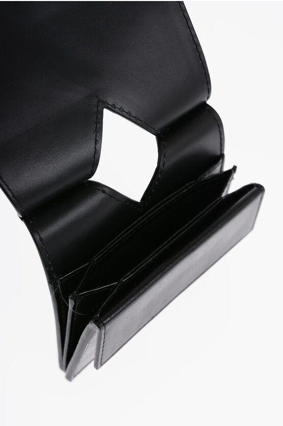 Maison Margiela MM6 Leather Neck Wallet in black Size ONE SIZE - 4 Thumbnail