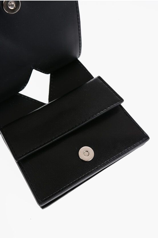 Maison Margiela MM6 Leather Neck Wallet in black Size ONE SIZE - 3 Thumbnail