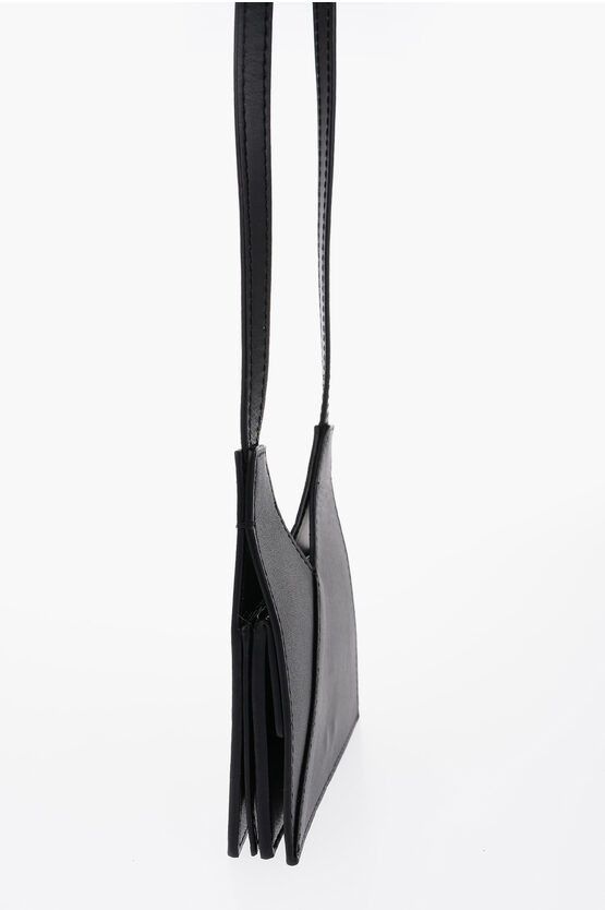 Maison Margiela MM6 Leather Neck Wallet in black Size ONE SIZE - 2 Thumbnail