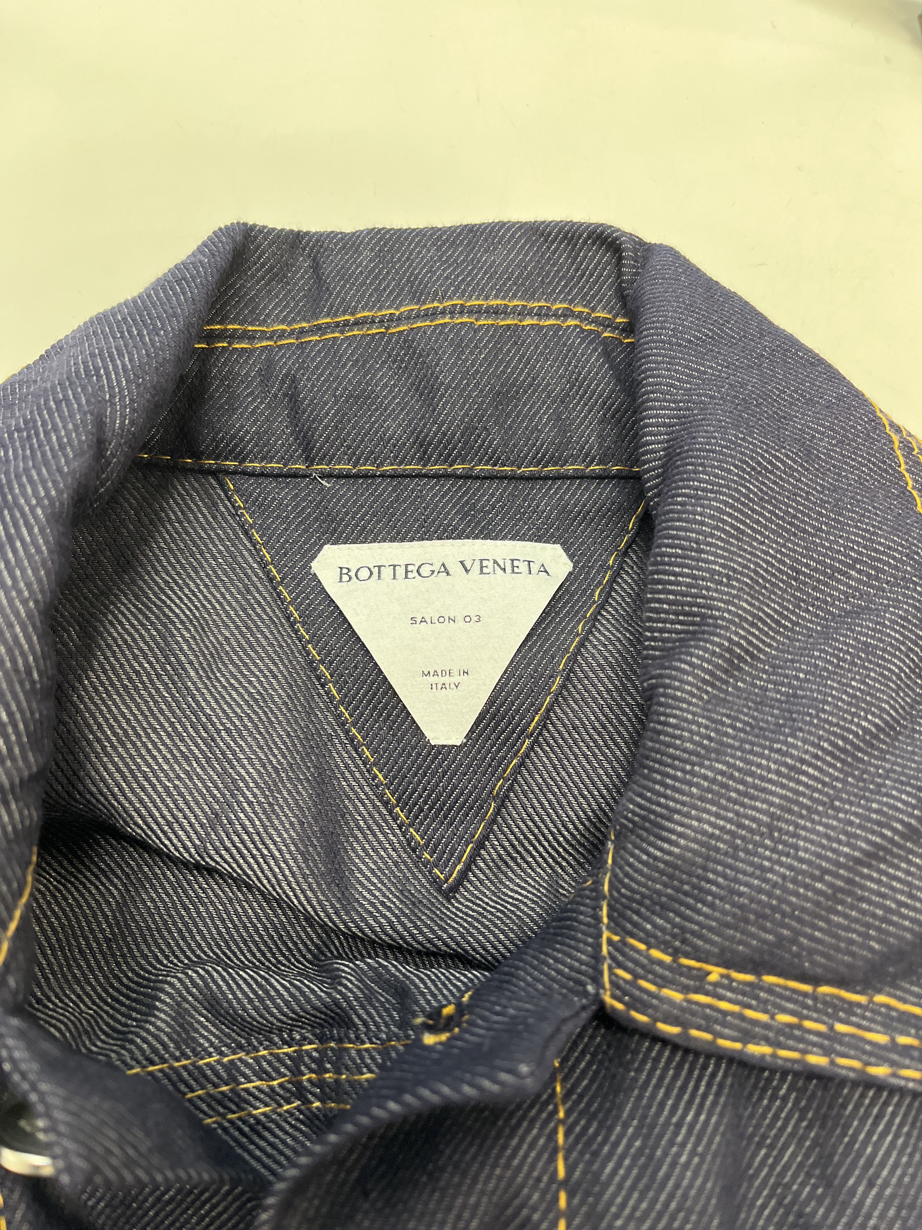 Bottega Veneta SS22 Crinkled Metal Denim Jacket Size XS / US 0-2 / IT 36-38 - 3 Thumbnail