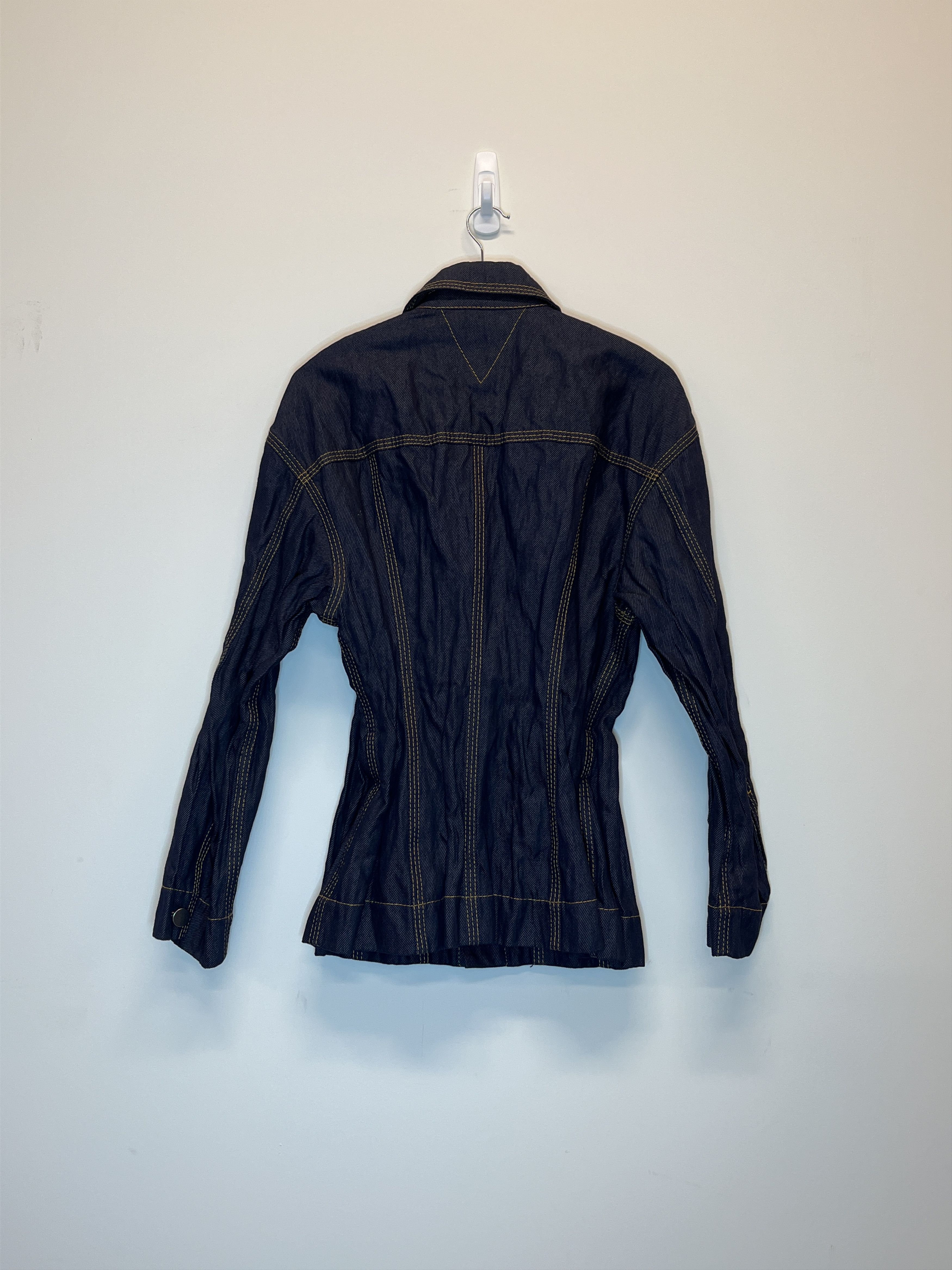 Bottega Veneta SS22 Crinkled Metal Denim Jacket Size XS / US 0-2 / IT 36-38 - 2 Thumbnail