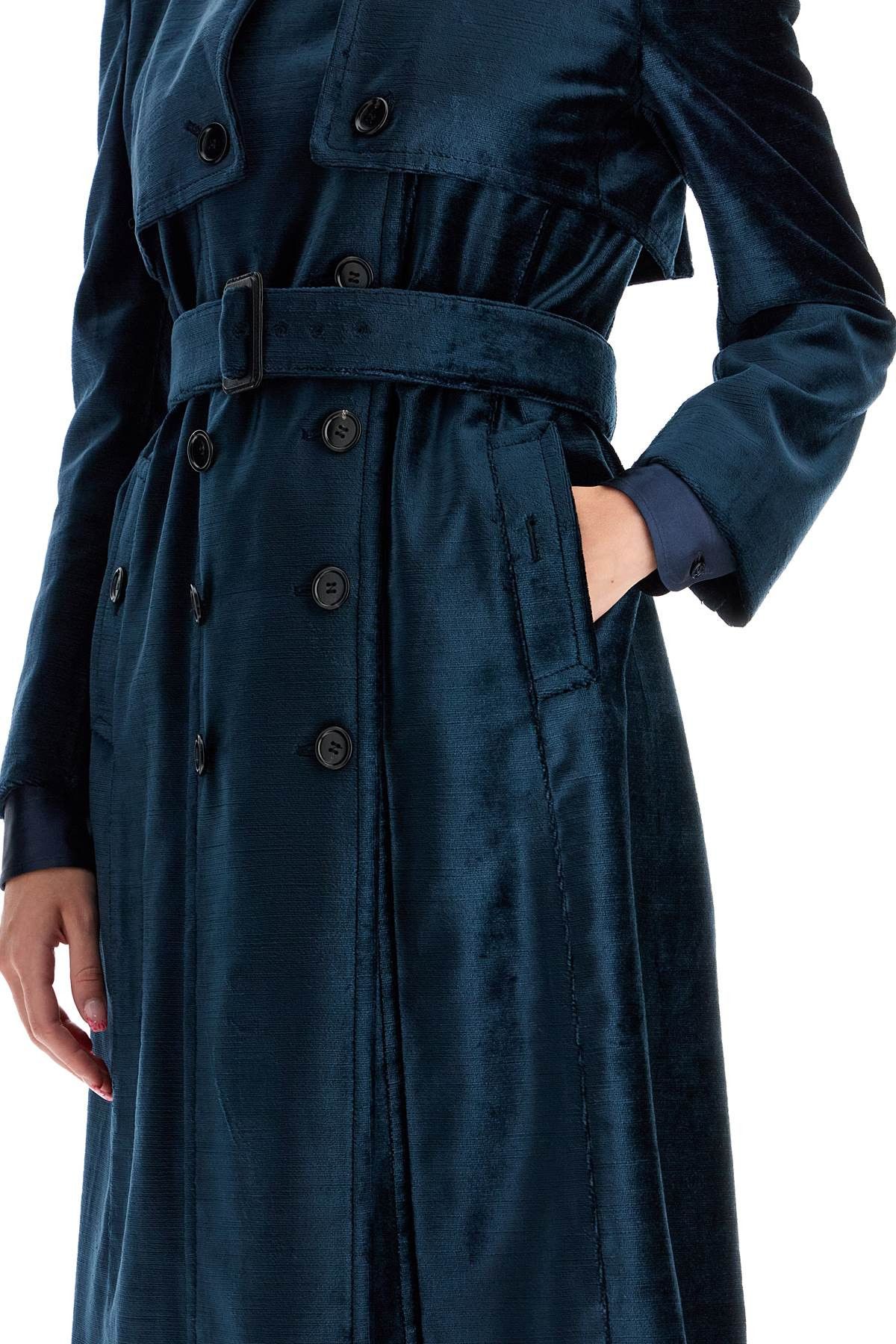 Tom Ford TOM FORD Double-Breasted Velvet Coat With Flame Size S / US 4 / IT 40 - 4 Thumbnail
